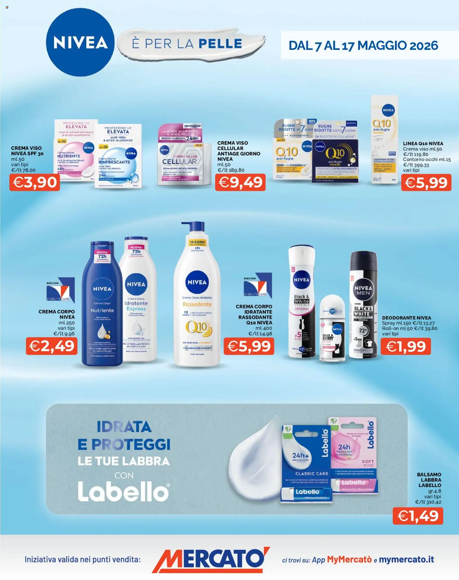 Volantino Mercatò del 07.05.2026 | Pagina: 1 | Prodotti: Balsamo, Deodorante, Crema viso, Olio