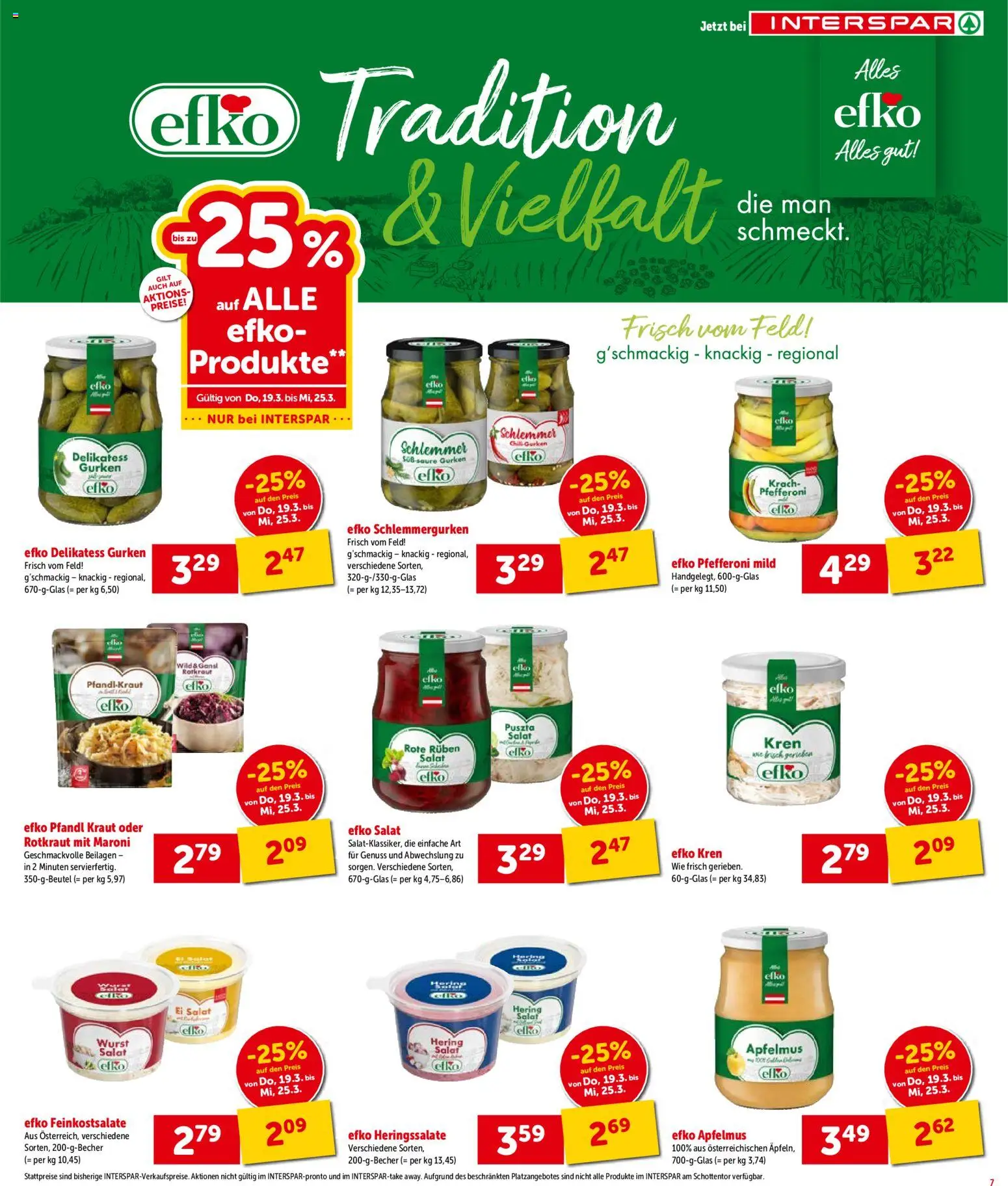 Interspar Flugblatt - Kärnten gültig ab 17.03.2026 | Seite: 7 | Produkte: Gurken, Salat, Wurst, Kraut
