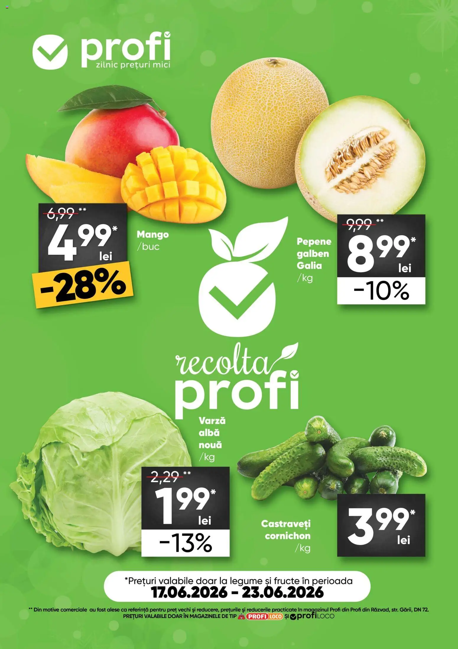 Noul catalog Profi – valabil de la 17.06.2026 | Pagină: 1 | Produse: Varză, Pepene Galben, Castraveți, Fructe