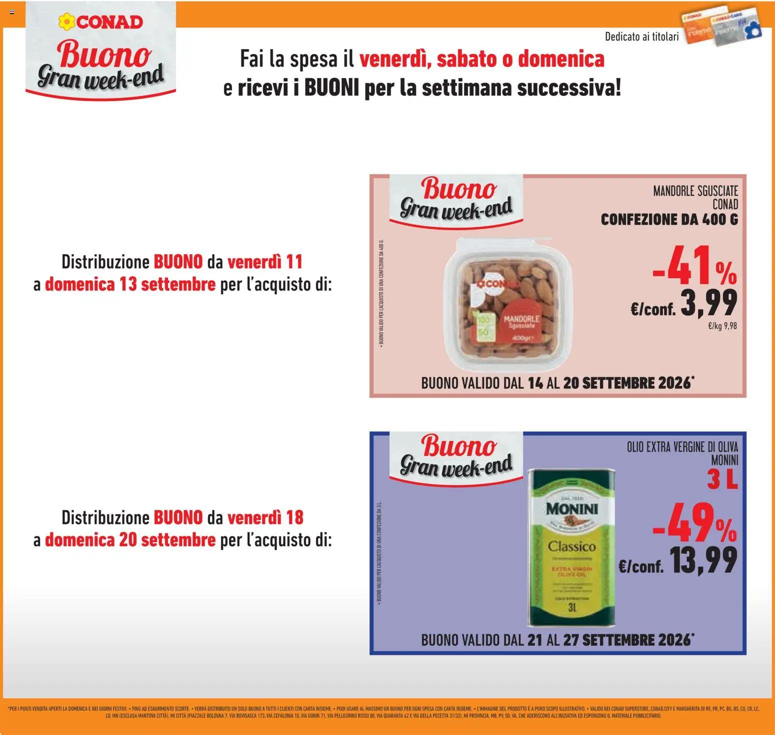 Volantino Conad del 09/09/2026 | Pagina: 5 | Prodotti: Olio, Olive, Olio extra vergine, Monin