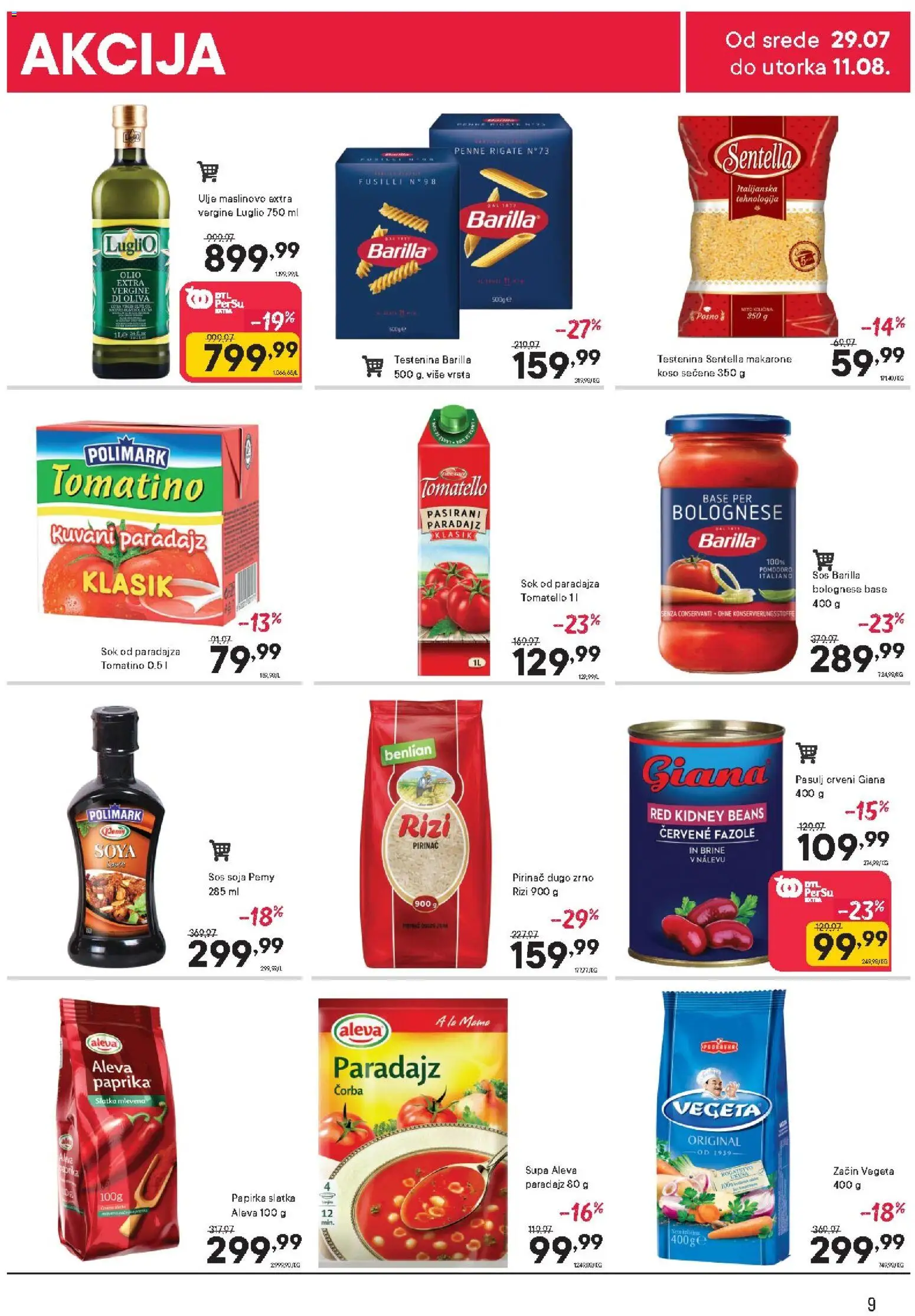 PerSu katalog - važi od 29.07.2026 | Strana: 9 | Proizvode: Sok od paradajza, Ulje, Paradajz, Pirinač