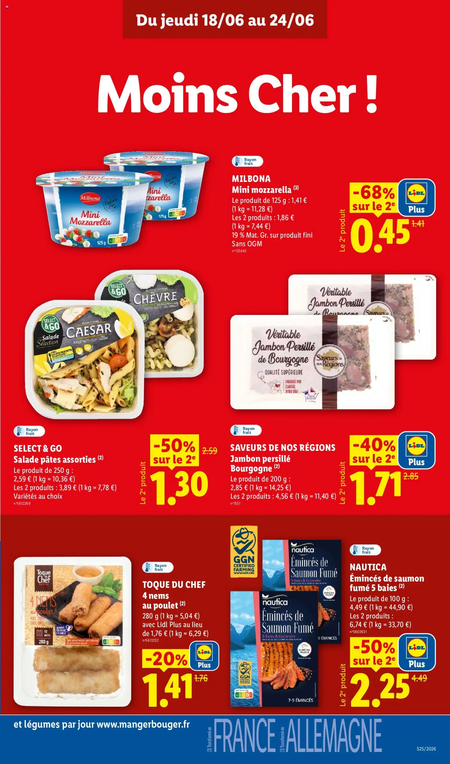 {H1} | Page: 11 | Produits: Mozzarella, Coriandre, Jambon, Tomates