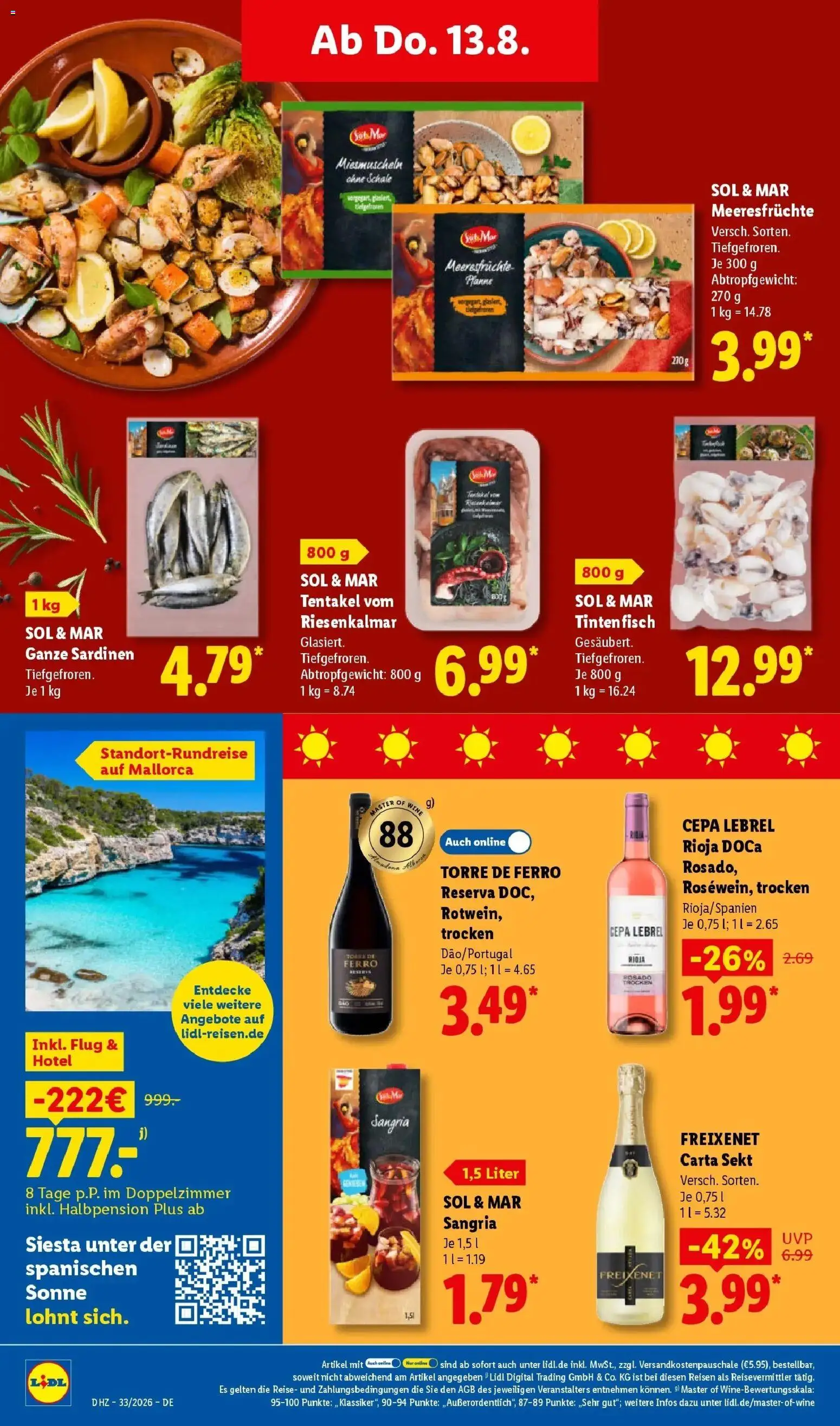 Lidl Prospekt Malchow (ab 10.08.2026) zum Blättern » Angebote | Seite: 56 | Produkte: Freixenet, Sekt, Tintenfisch, Meeresfrüchte