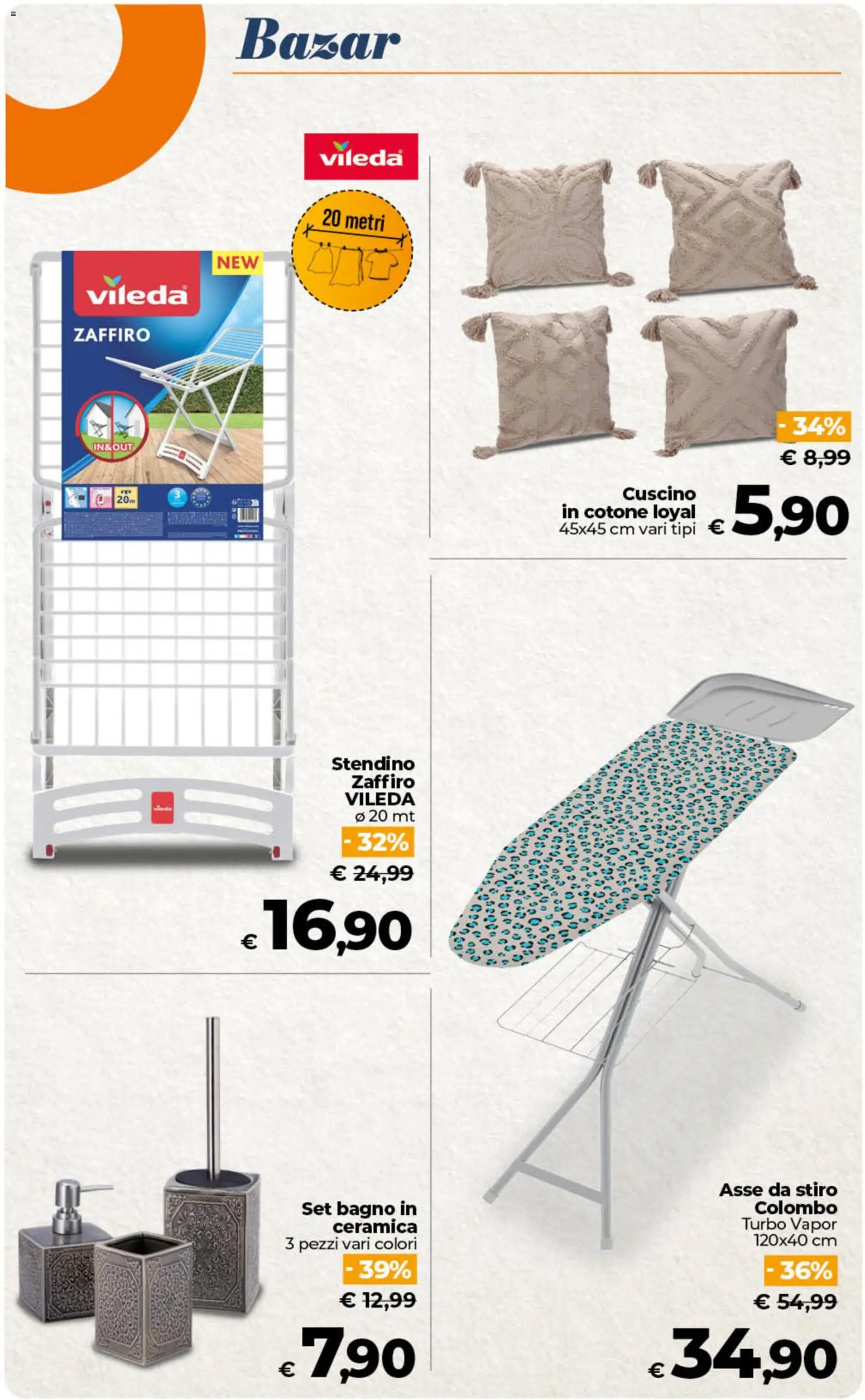 Volantino Ipercoop del 11/09/2026 | Pagina: 57 | Prodotti: Asse da stiro, Stendino, Cuscino, Bagno