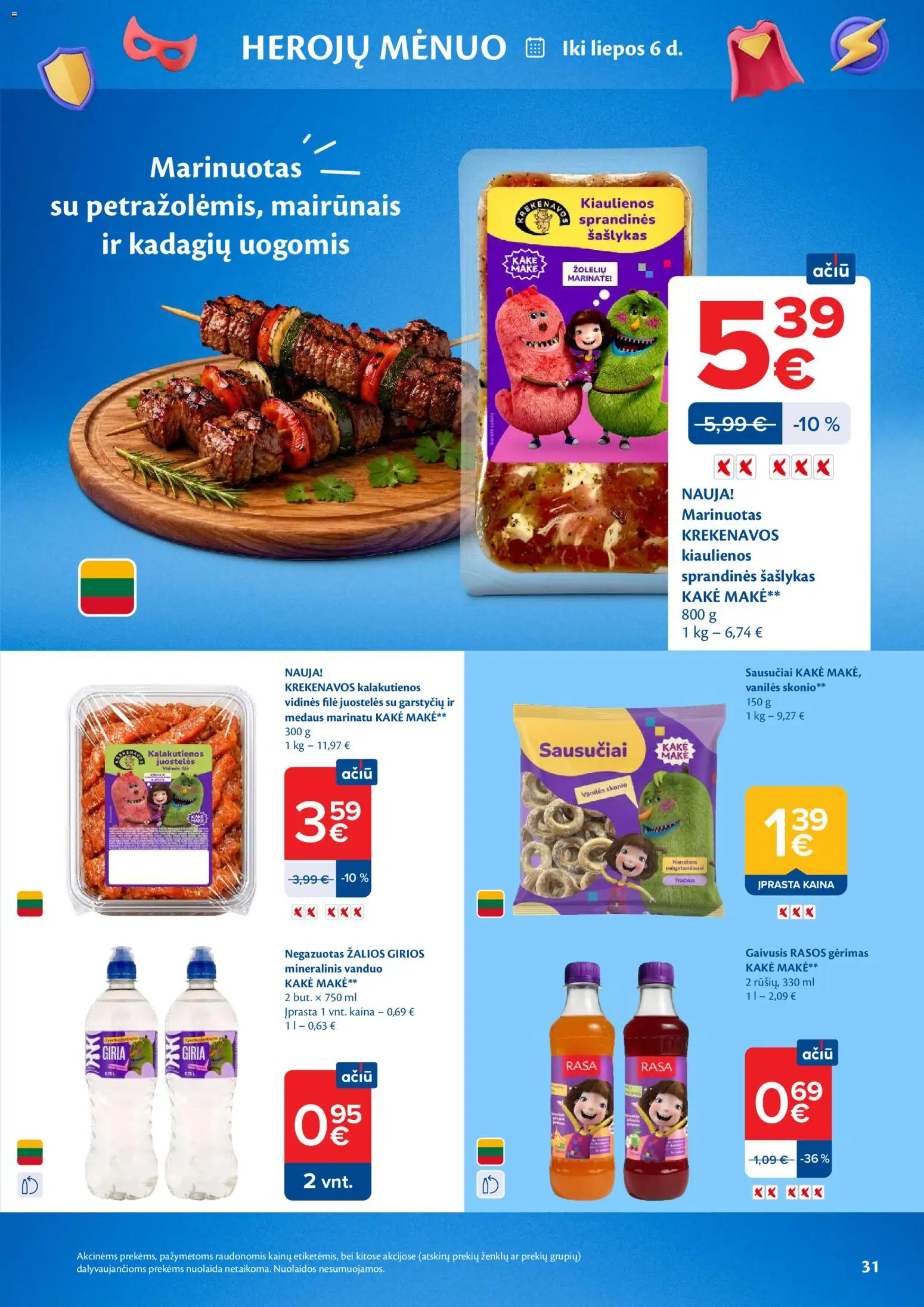 MAXIMA akcijos nuo 2026.06.30 | Puslapis: 31 | Prekių: Kiaulienos, Mineralinis vanduo