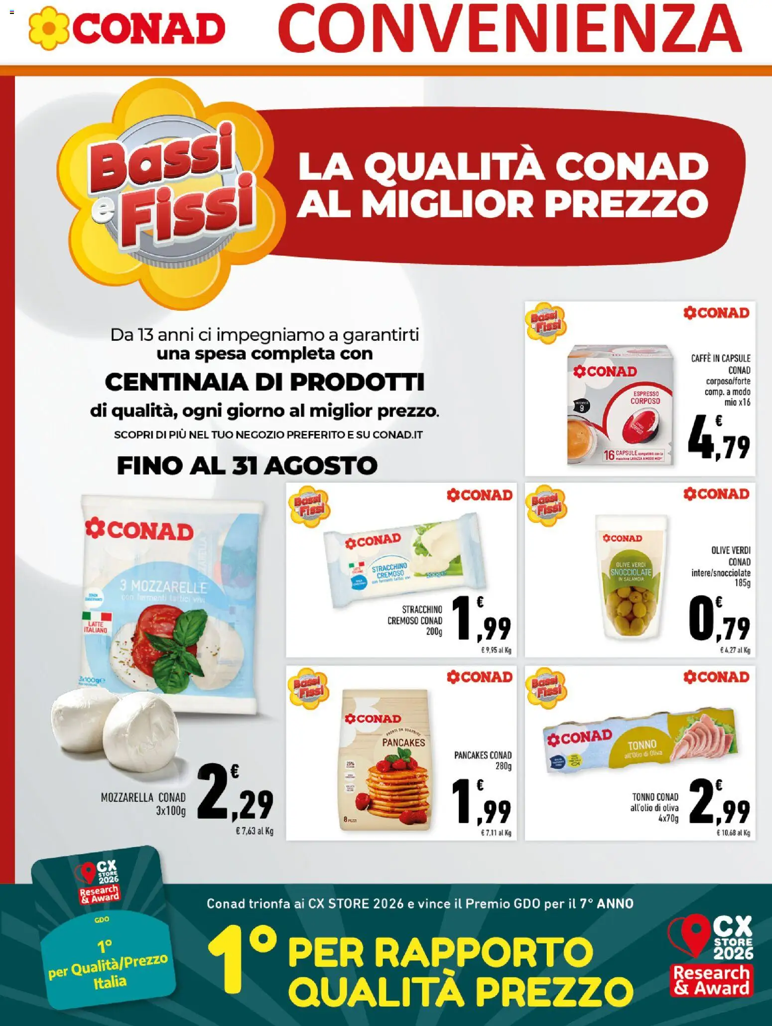 Volantino Conad del 17.06.2026 | Pagina: 6 | Prodotti: Caffè, Mozzarella, Latte, Tonno
