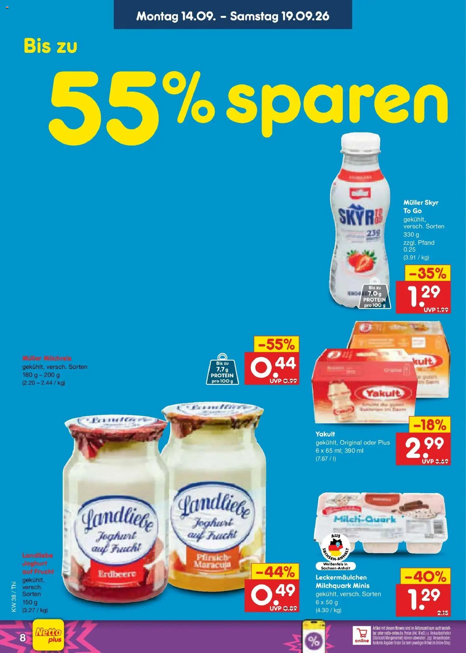 Netto Marken-Discount Prospekt Thiendorf – gültig ab 14.09.2026 | Seite: 10 | Produkte: Joghurt, Skyr, Pfirsich, Landliebe joghurt