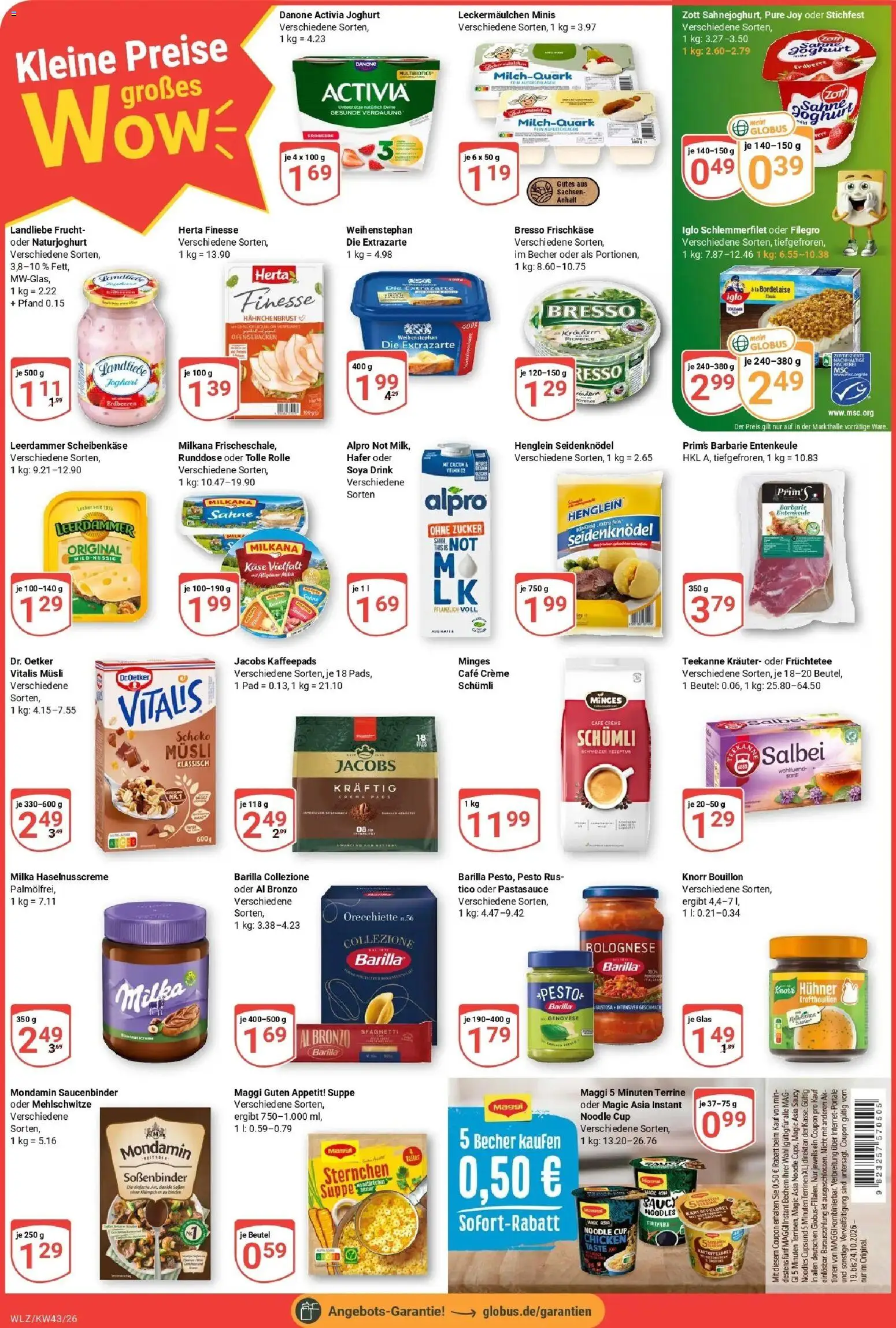 Globus Prospekt Weischlitz (ab 19.10.2026) » Angebote online | Seite: 2 | Produkte: Käse, Milkana, Creme, Alpro