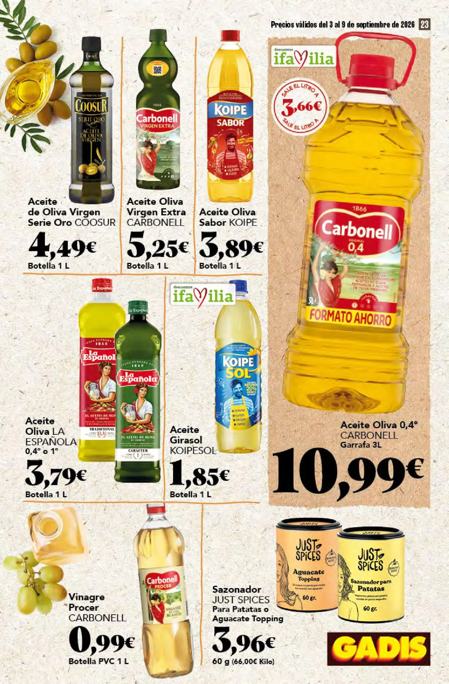 Gadis folleto │ válido desde el 03/09/2026 | Página: 23 | Productos: Aguacate, Aceite, Patatas, Vinagre