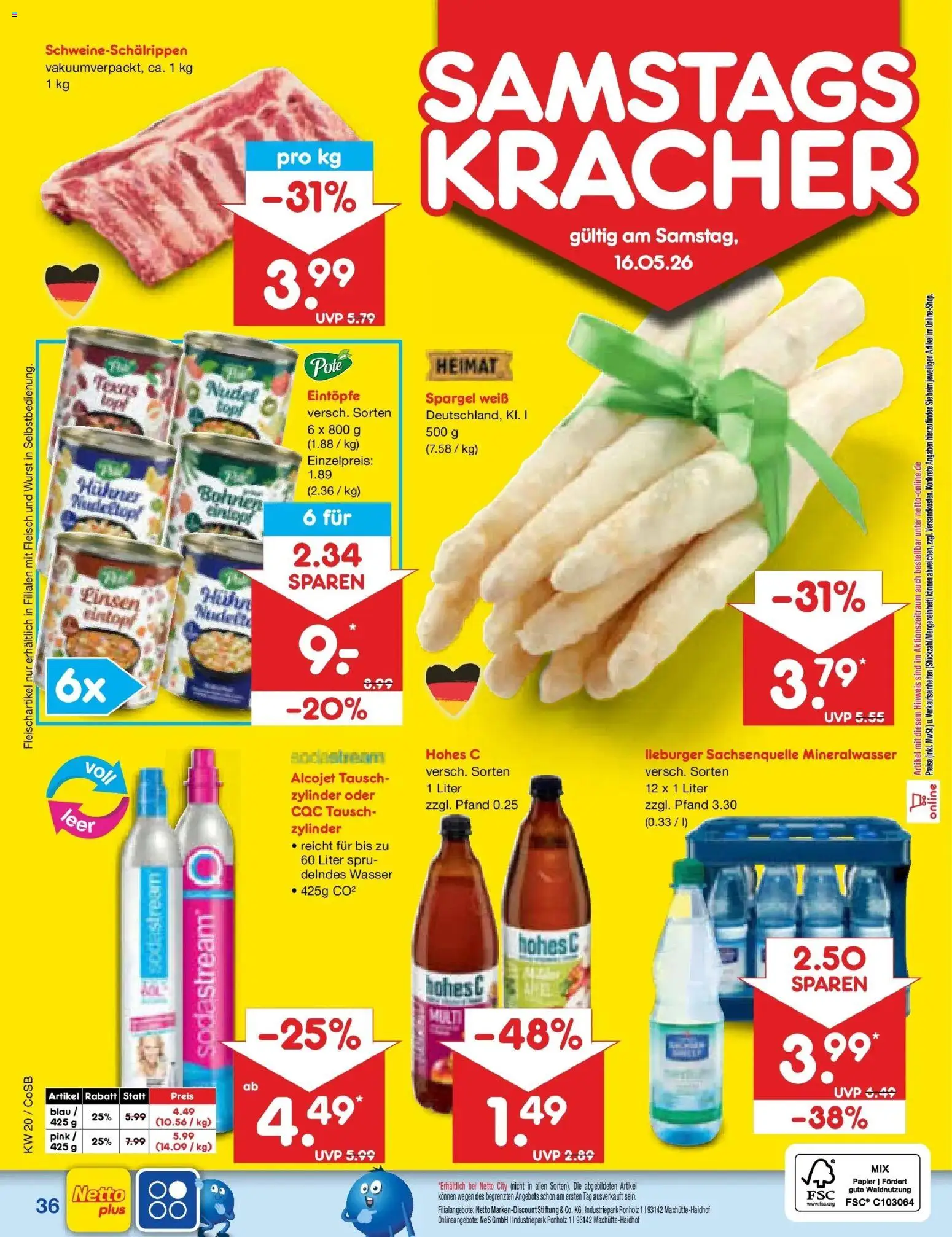 Netto Marken-Discount Prospekt Bitterfeld-Wolfen	 – gültig ab 10.05.2026 | Seite: 45 | Produkte: Spargel, Wasser, Wurst, Fleisch