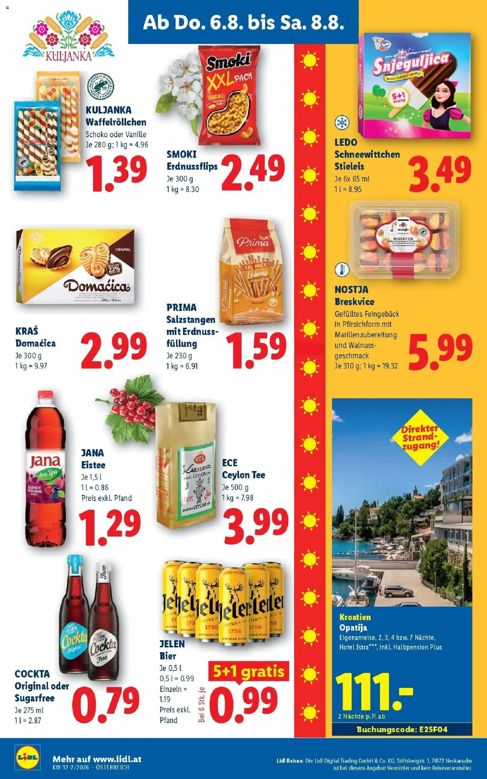 Lidl Flugblatt - Fohnsdorf, Neunkirchen, Graz ab 06.08.2026 - Angebote ab donnerstag | Seite: 18 | Produkte: Vanille, Salzstangen, Bier, Tee