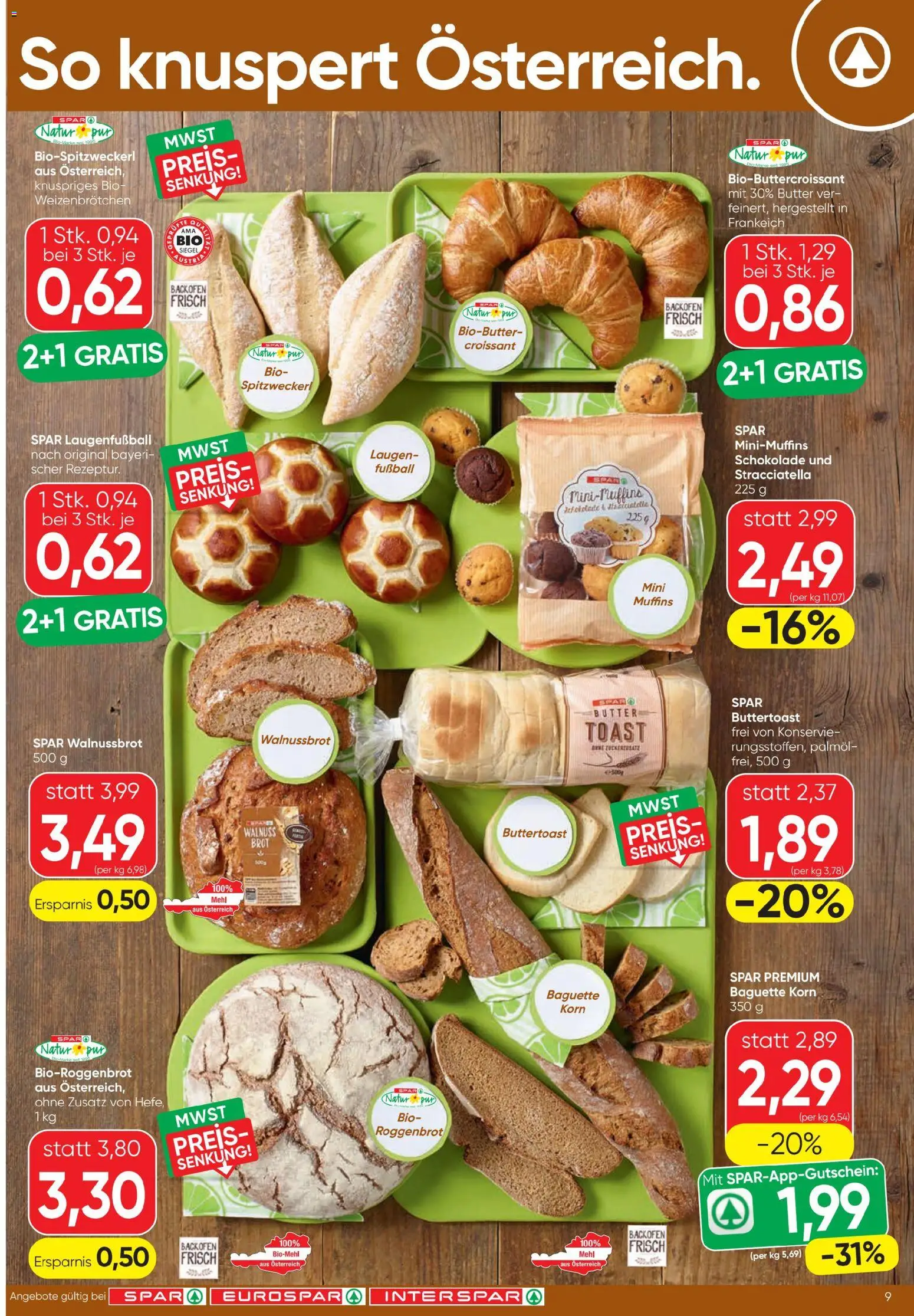Spar - Flugblatt gültig ab 06.08.2026 | Seite: 9 | Produkte: Jääkaappipakastin, Butter, Brot, Schokolade