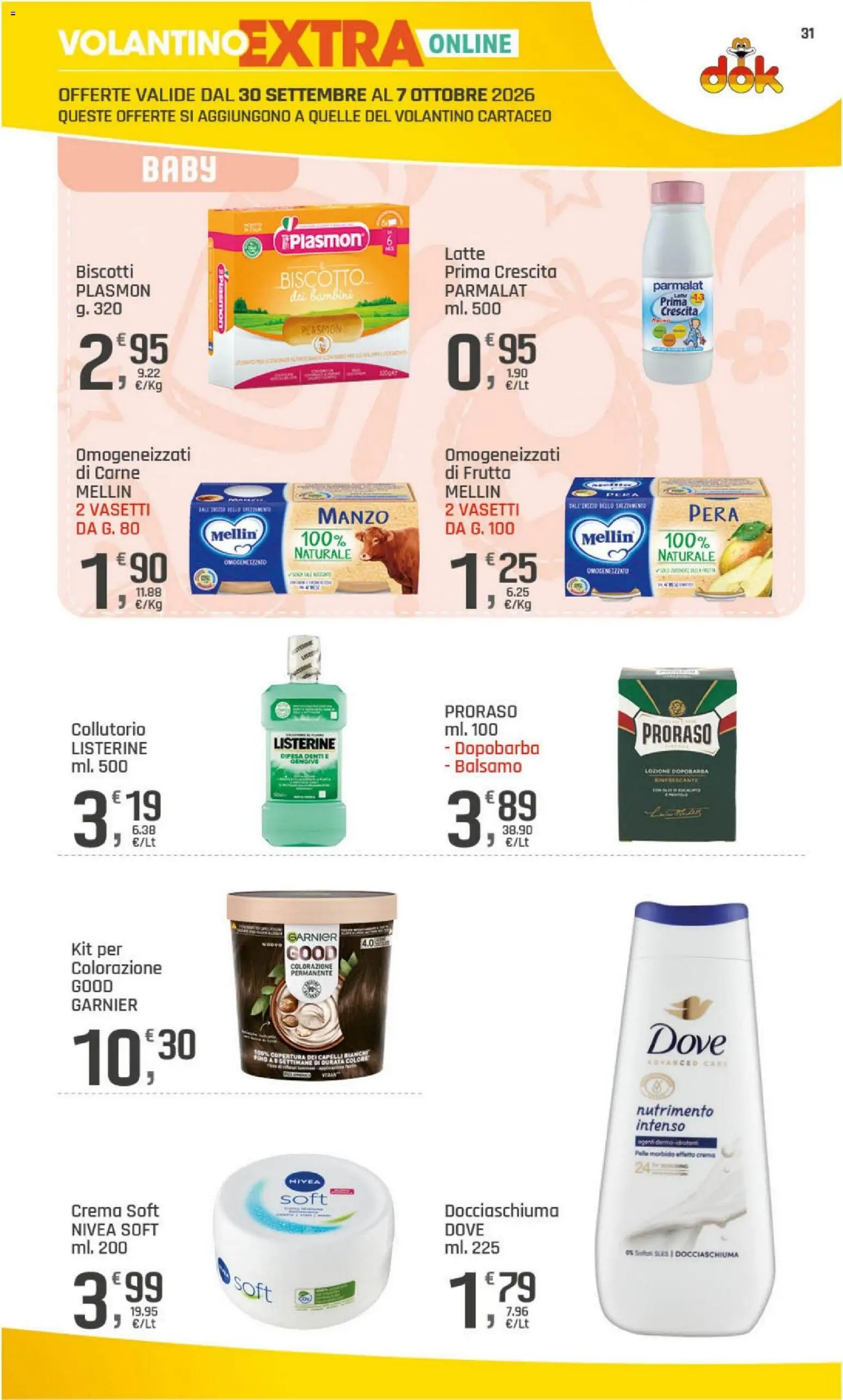 Volantino DOK del 24/09/2026 | Pagina: 31 | Prodotti: Balsamo, Crema, Dopobarba, Manzo