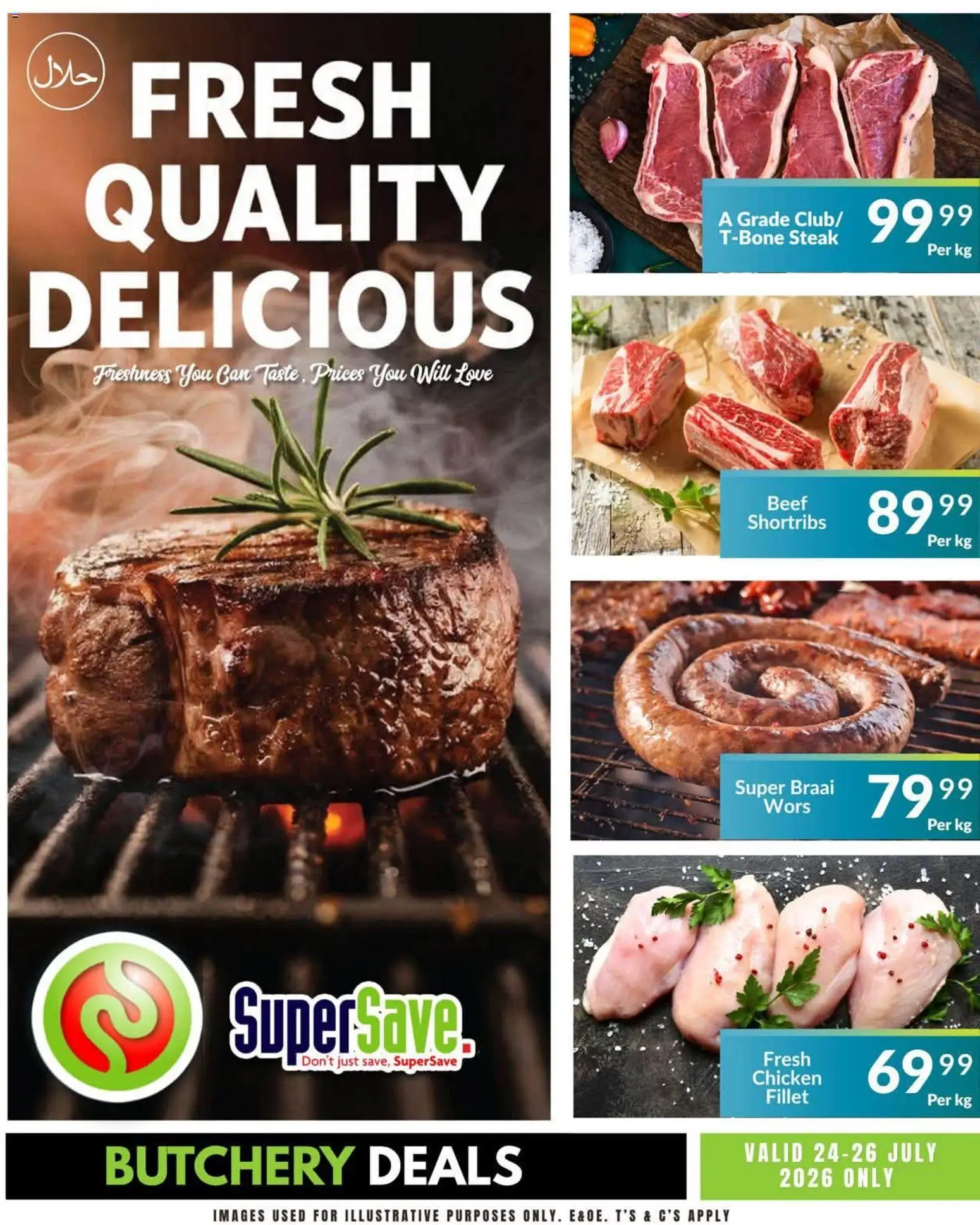 New Super Save catalogue – valid from 24/07/2026 | Page: 2 | Products: Steak, Chicken, Beef