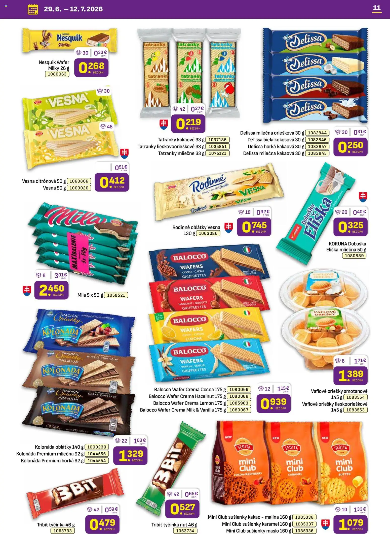 Nové Libex akcie – leták je platný od 29.06.2026 | Strana: 11 | Produkty: Maslo, Mila, Nesquik, Kakao