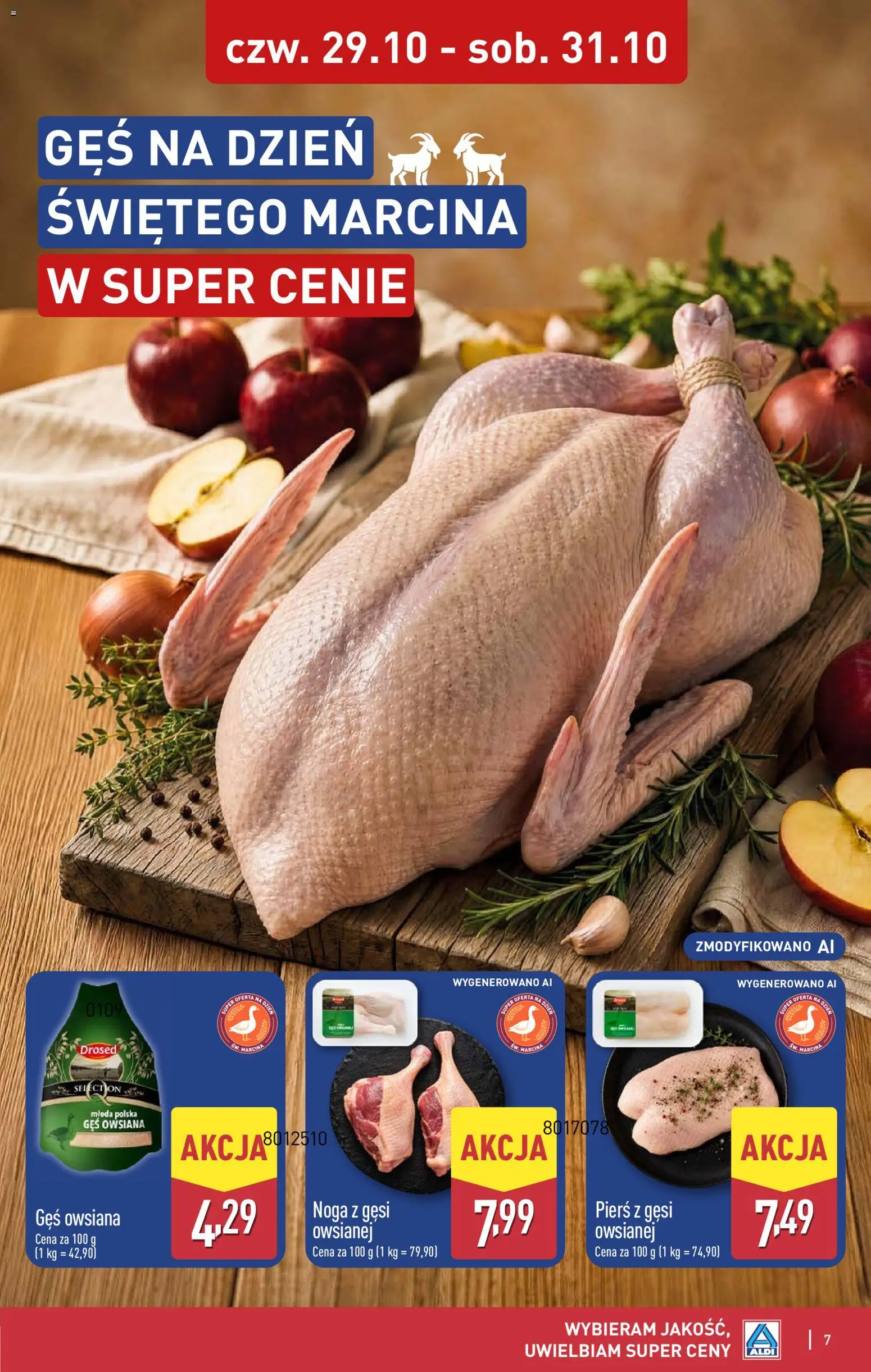 Aldi gazetka - Oferta weekendowa od 29.10.2026 | Strona: 7 | Produkty: Pierś z gęsi, Gęś owsiana, Gęś, Owsiana
