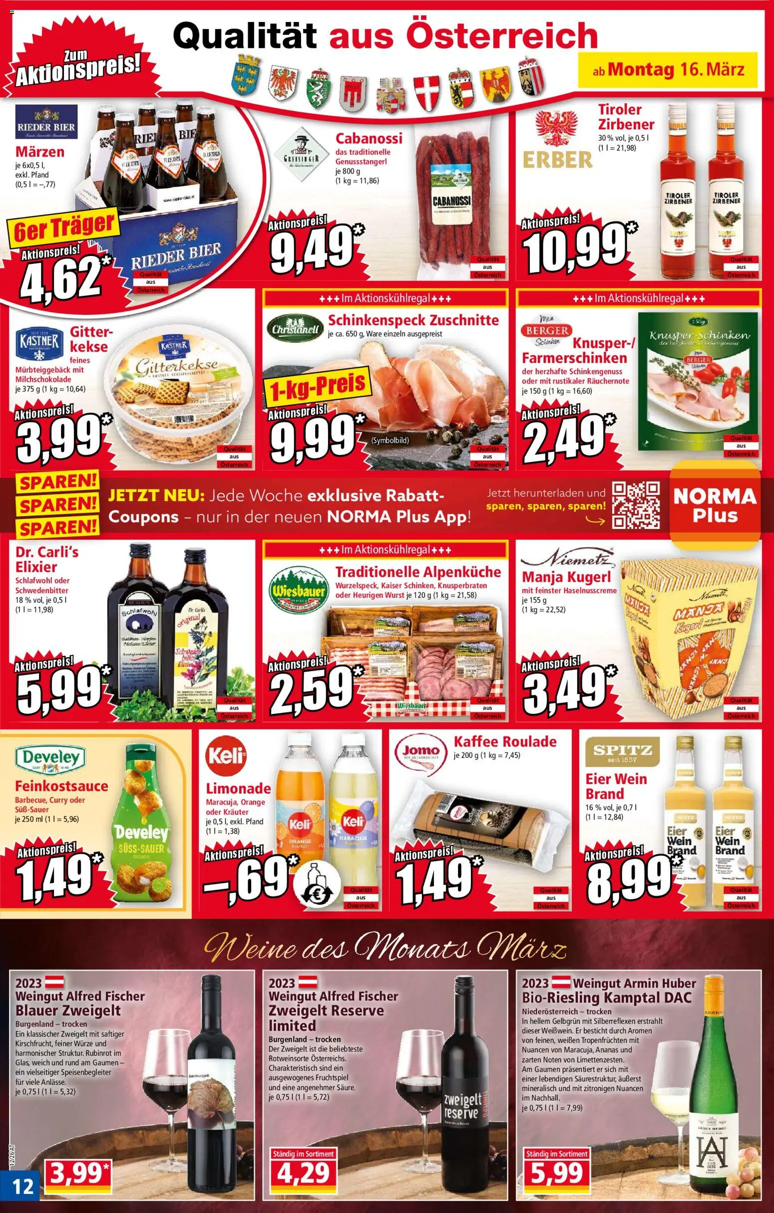 Norma Flugblatt gültig ab 16.03.2026 | Seite: 12 | Produkte: Kekse, Eier, Kaffee, Wein