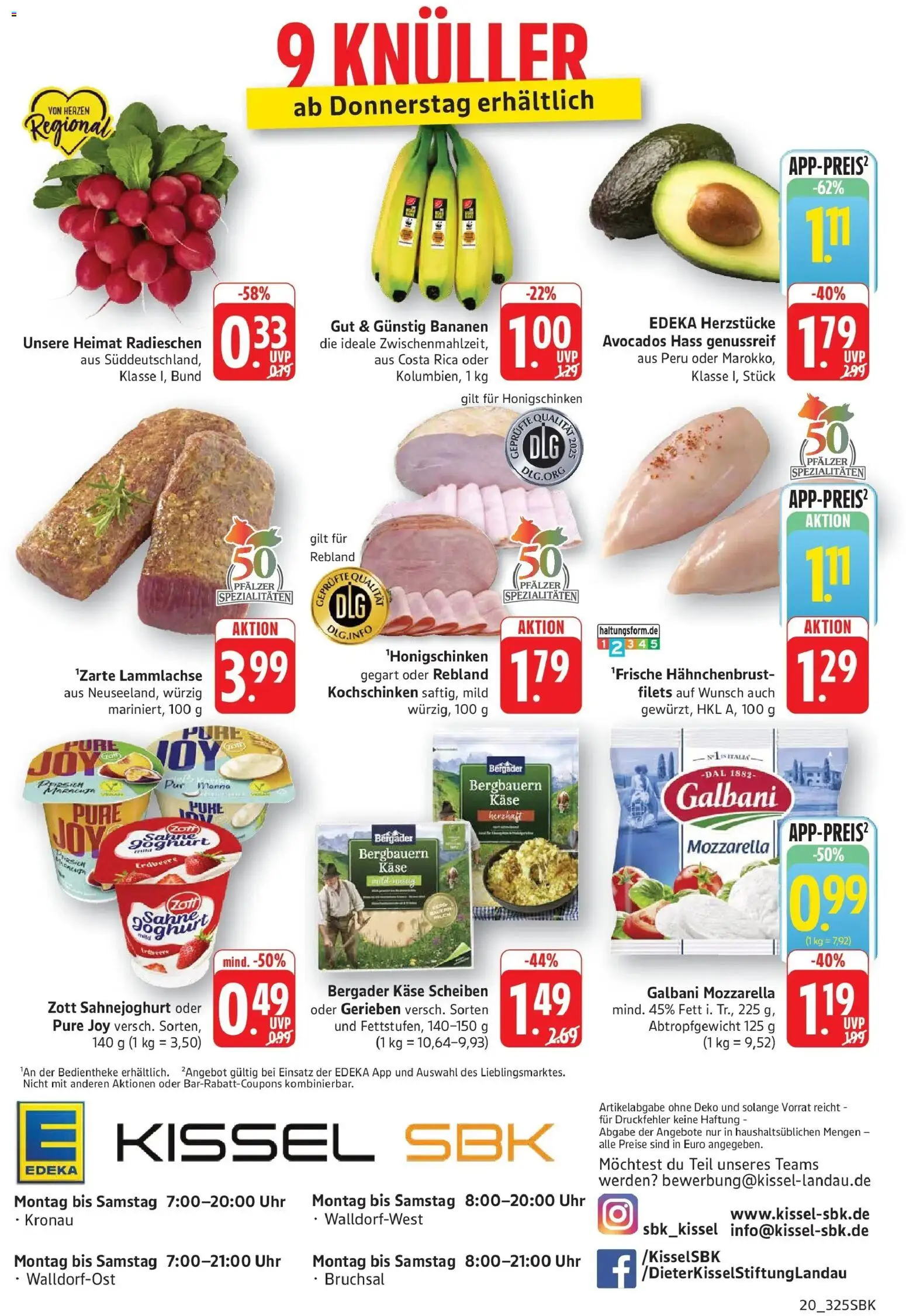 Edeka Prospekt Walldorf – gültig ab 24.08.2026 | Seite: 20 | Produkte: Mozzarella, Spezialitäten, Sahne, Uhr