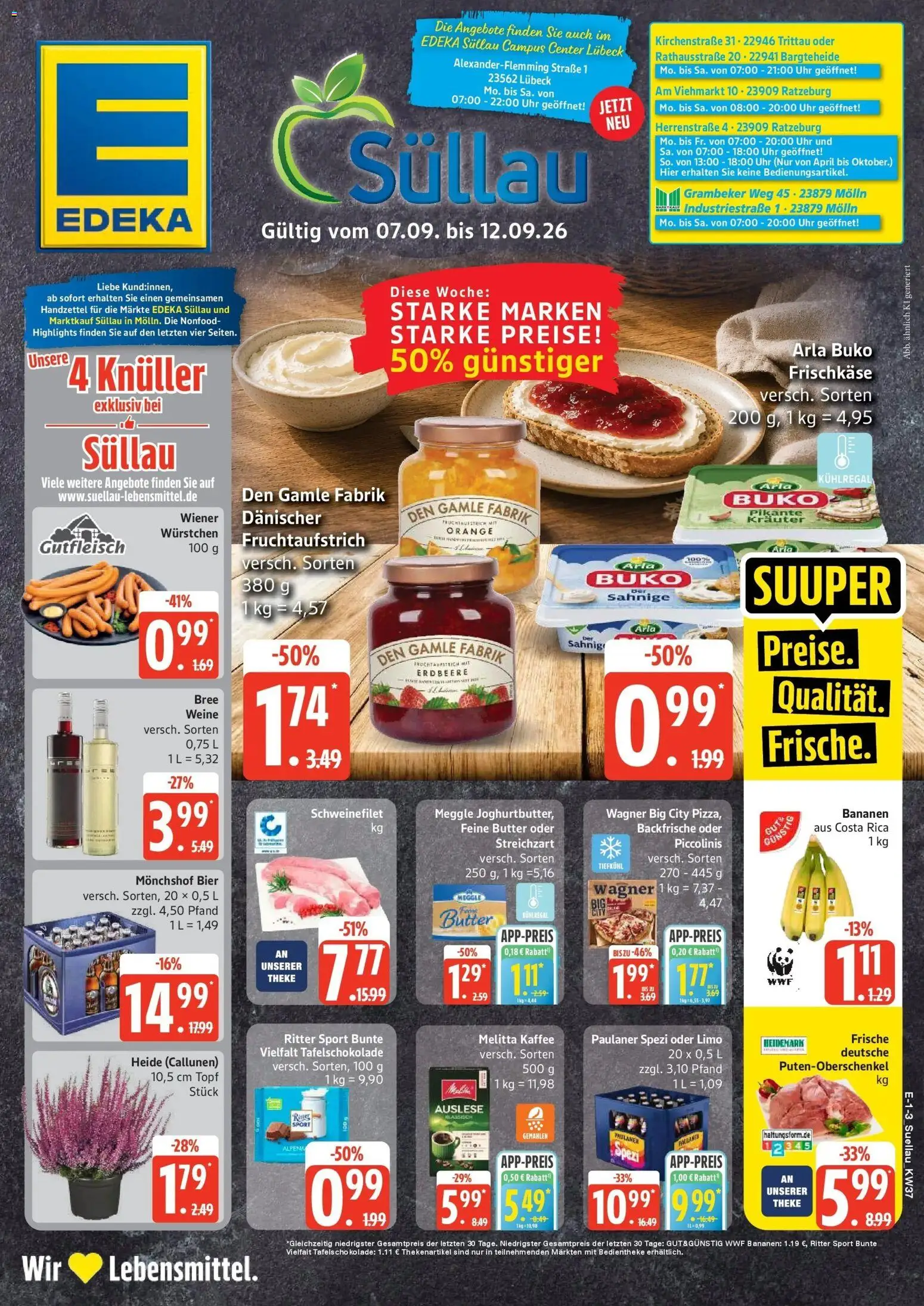 Marktkauf Prospekt Mölln (ab 07.09.2026) » Angebote online | Seite: 1 | Produkte: Theke, Kaffee, Schweinefilet, Paulaner