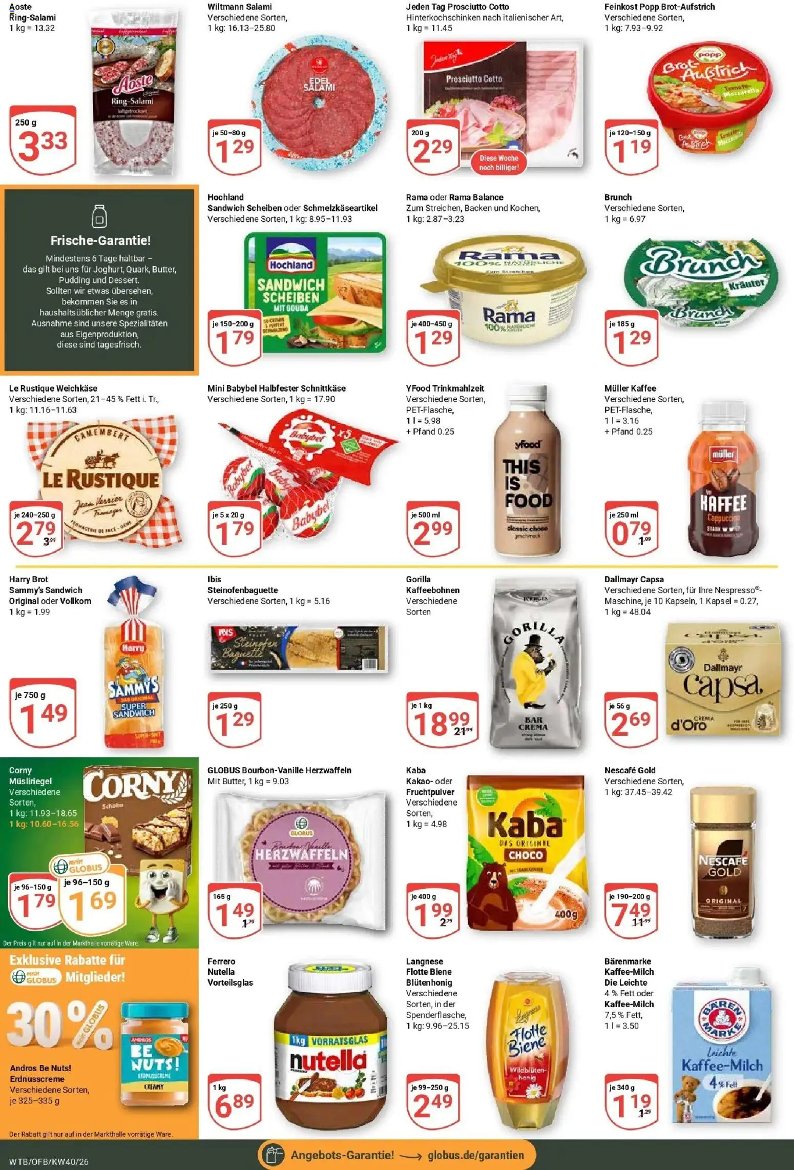 Globus Prospekt Wächtersbach (ab 28.09.2026) » Angebote online | Seite: 15 | Produkte: Langnese, Nescafe, YFood, Babybel