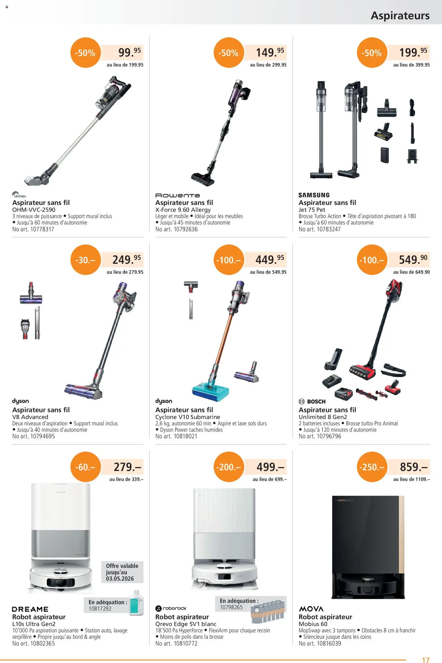 Fust aktionen FR – gültig ab 01.05.2026 | Seite: 17 | Produkte: Samsung, Bosch, Dyson