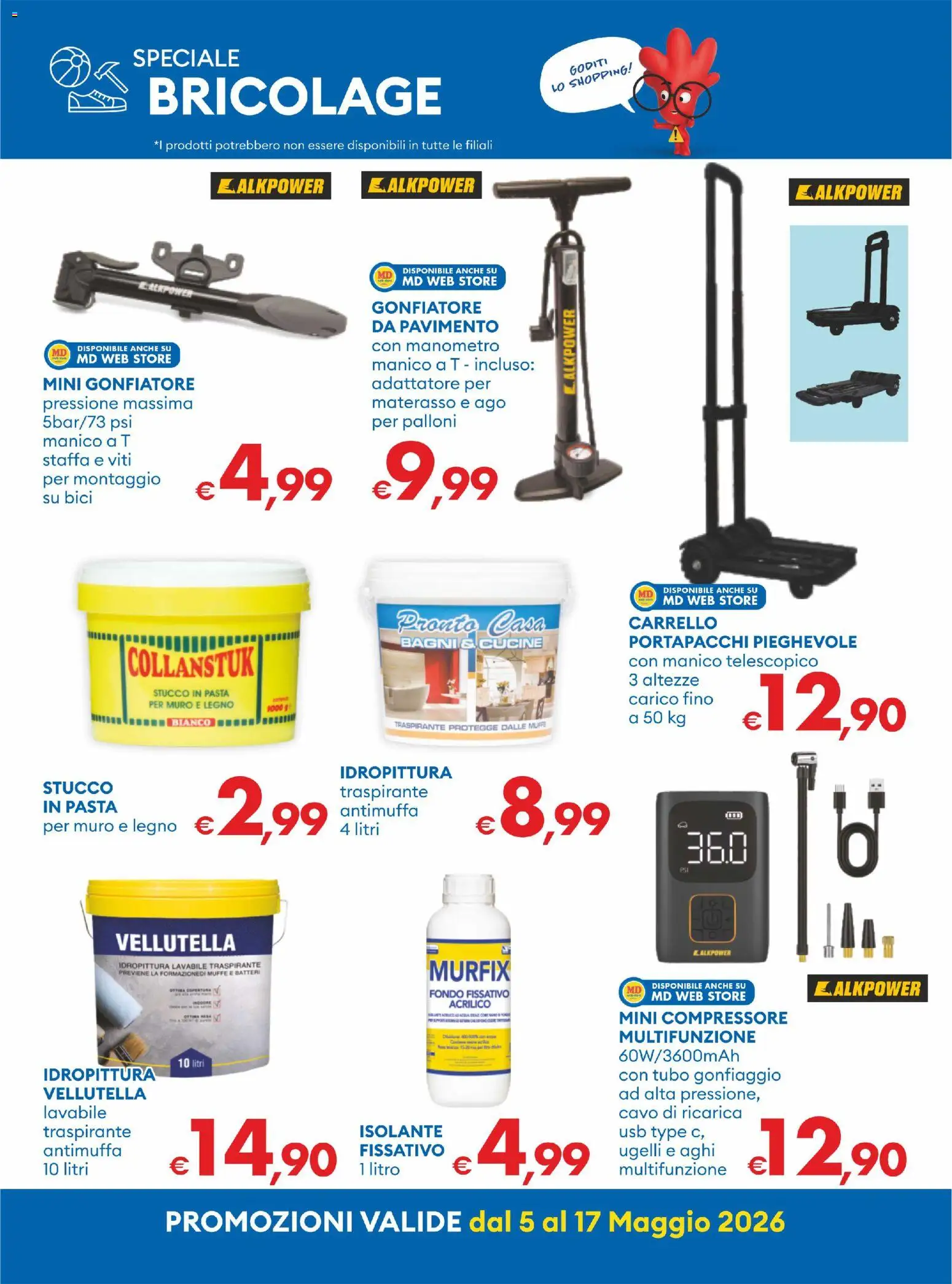 Volantino MD Discount del 05.05.2026 | Pagina: 30 | Prodotti: Compressore, Tubo, Carrello, Materasso