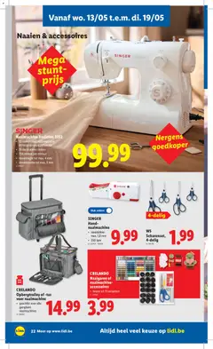 Lidl Folder week 20 - Voorbeeld van een folder van Lidl, geldig van 11.05.2026 | Pagina: 22 | Producten: Tas, Trolley, Naaimachine