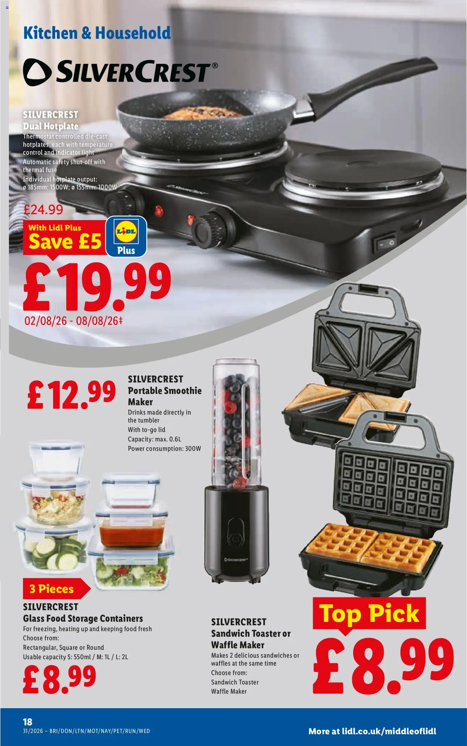 {H1} | Page: 20 | Products: Waffles, Sandwich toaster, Smoothie, Toaster