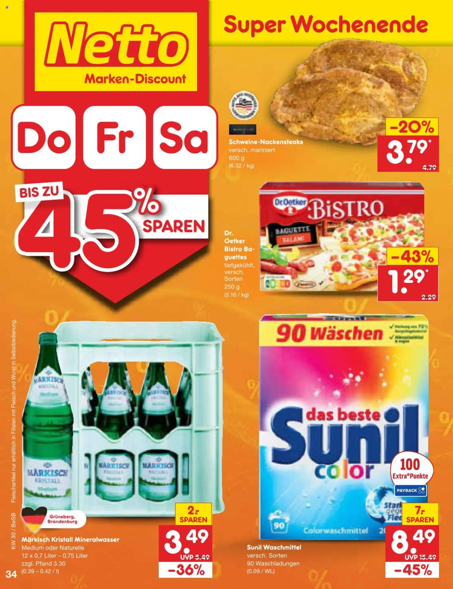 Netto Marken-Discount Prospekt – gültig ab 20.07.2026 | Seite: 58 | Produkte: Baguette, Mineralwasser, Wurst, Fleisch
