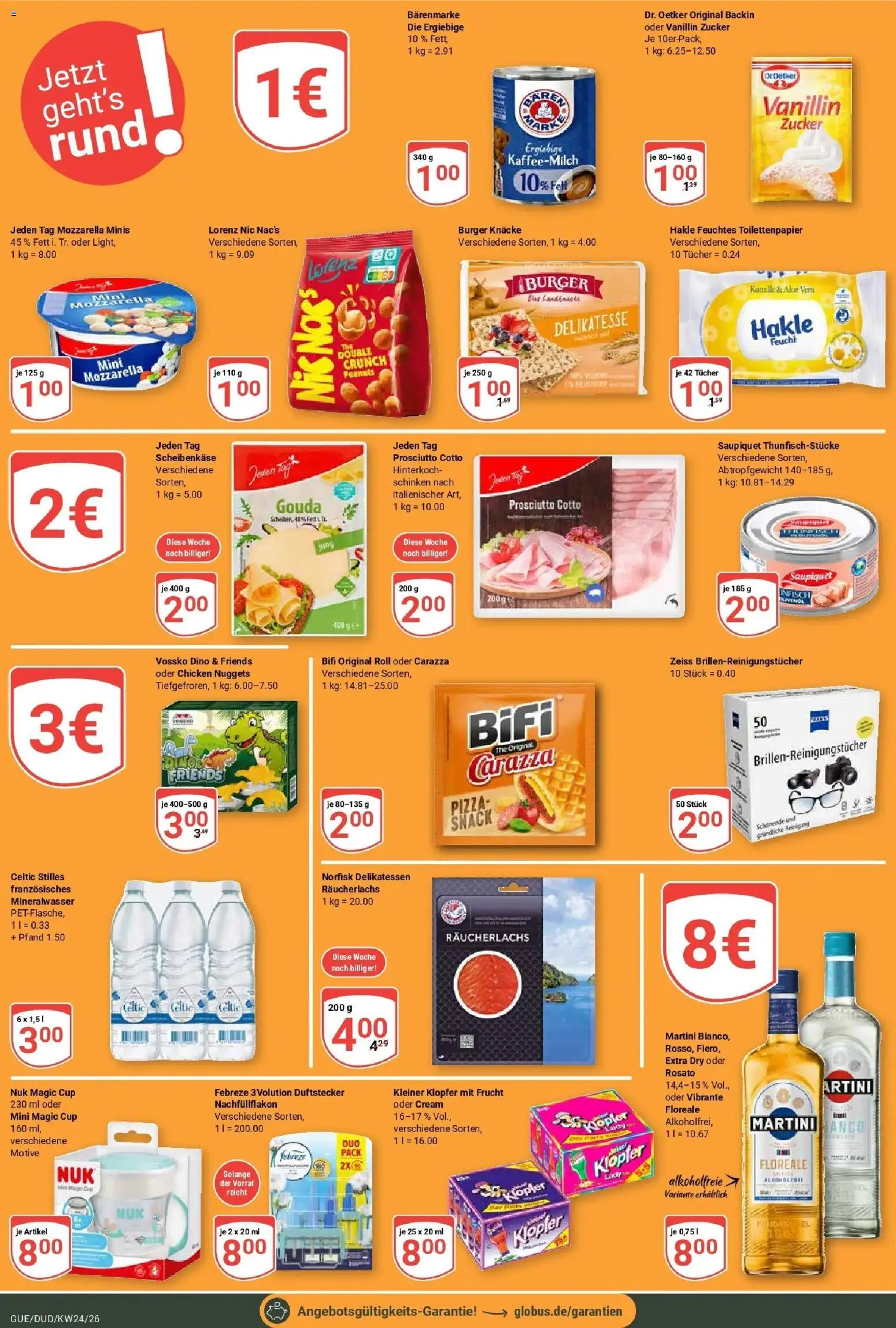 Globus Prospekt Saarbrücken-Dudweiler – gültig ab 08.06.2026 | Seite: 26 | Produkte: Mozzarella, Mineralwasser, Räucherlachs, Feuchtes Toilettenpapier