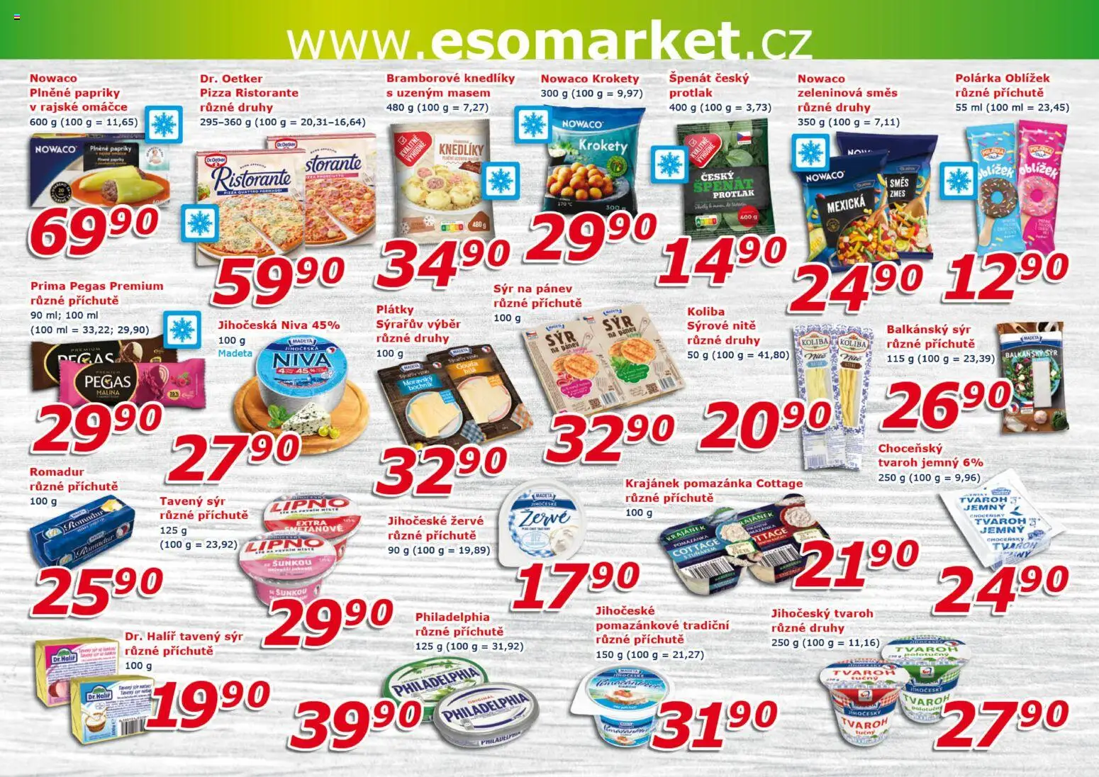 Eso market leták od 28.10.2026 | Strana: 4 | Produkty: Pánev, Protlak, Pizza Ristorante, Tvaroh tučný