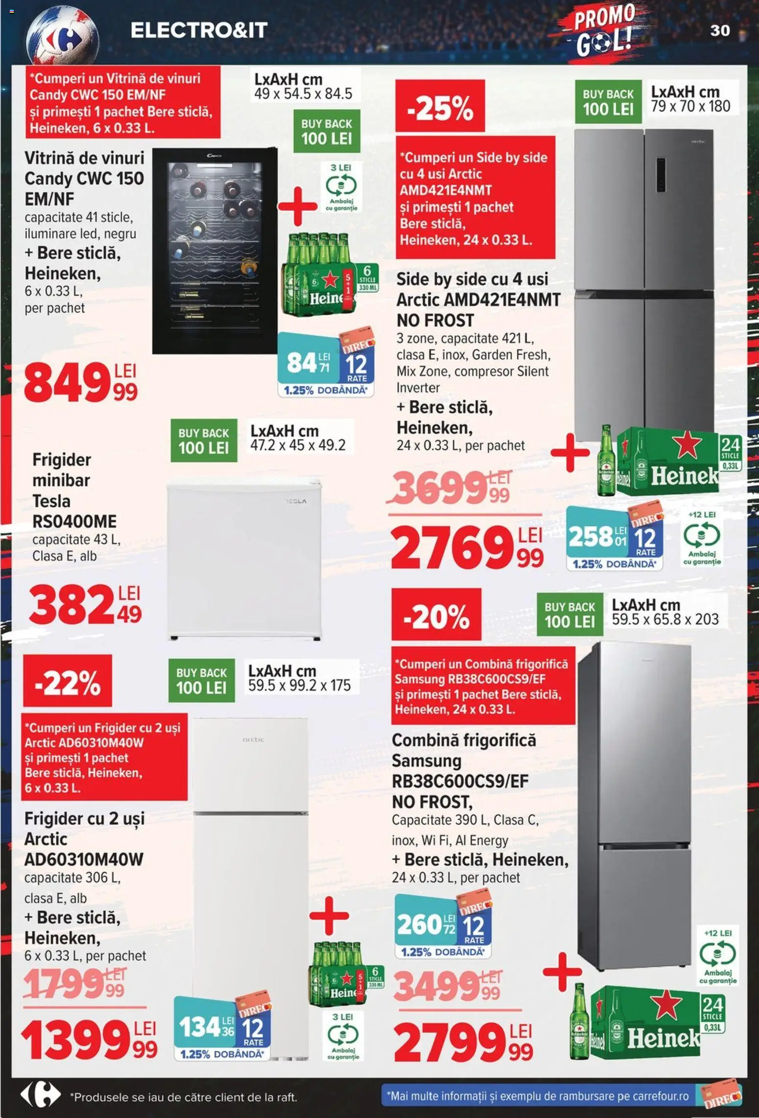 Noul catalog Carrefour – valabil de la 03.06.2026 | Pagină: 30 | Produse: Frigider, Vitrină, Bere, Combină frigorifică