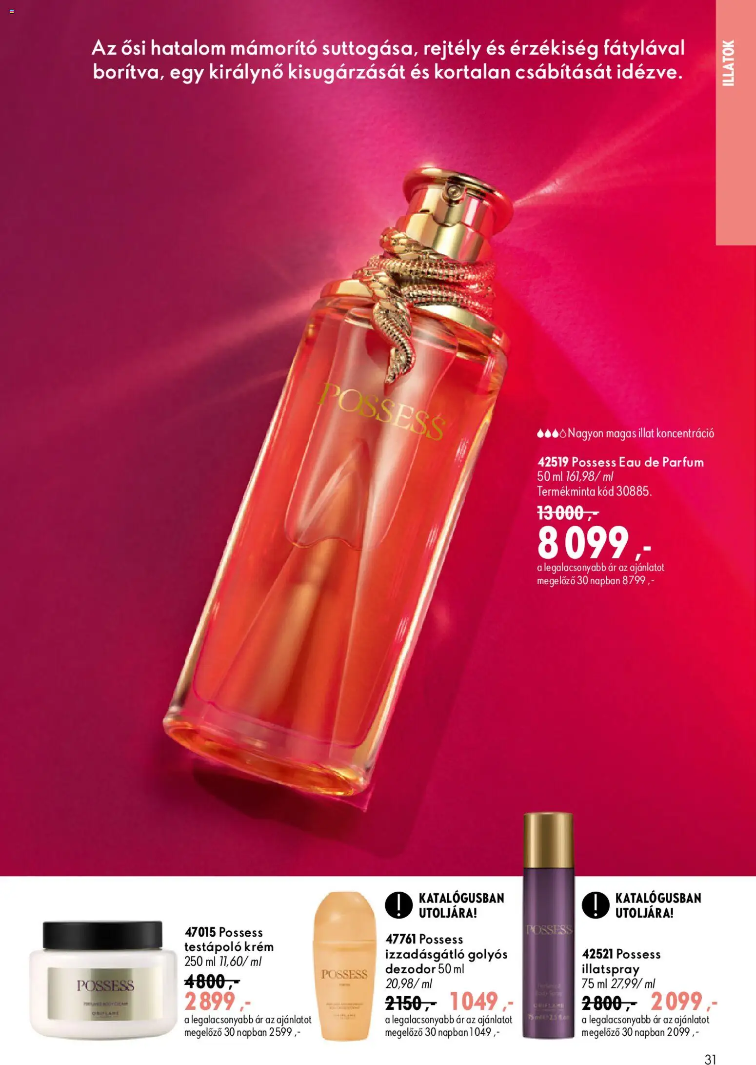 Oriflame akciós ujság - amely érvényes a következő dátumtól: 2026.08.19. | Oldal: 31 | Termékek: Parfüm, Testápoló, Dezodor, Izzadásgátló