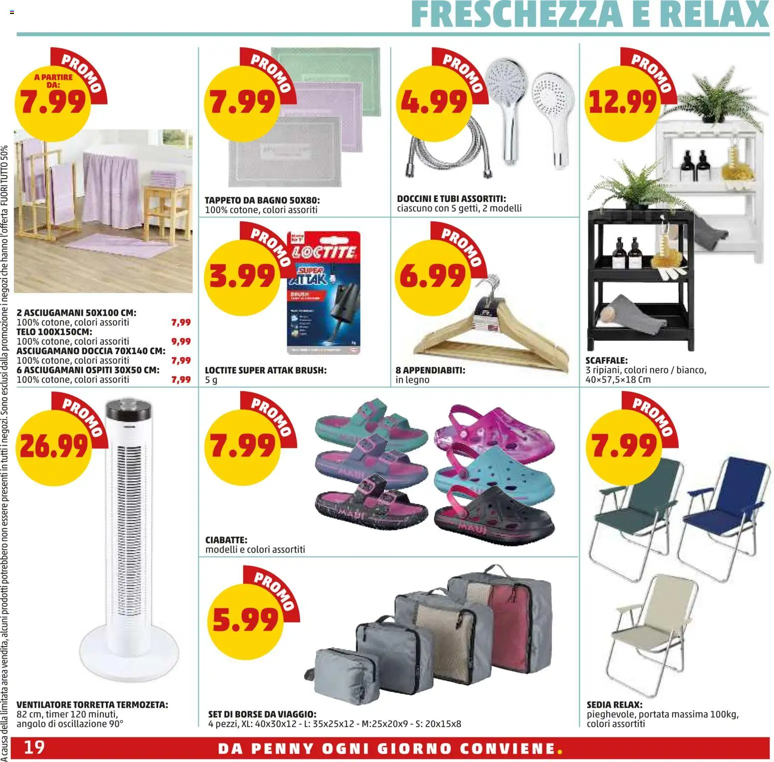 Volantino PENNY del 02/07/2026 | Pagina: 19 | Prodotti: Fan, Asciugamano, Sedia, Tappeto