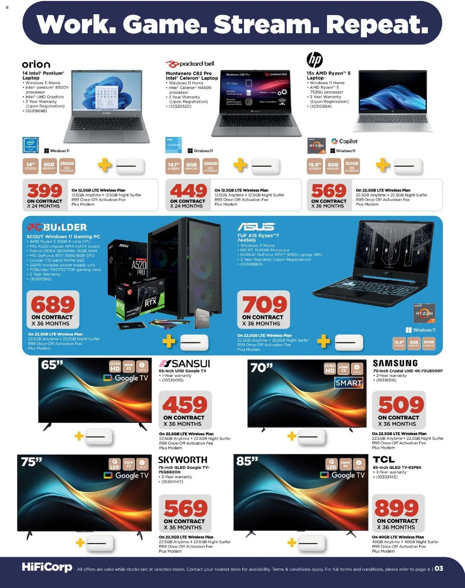 New HiFi Corp catalogue – valid from 01.04.2026 | Page: 3 | Products: PC, Case, Laptop, TV