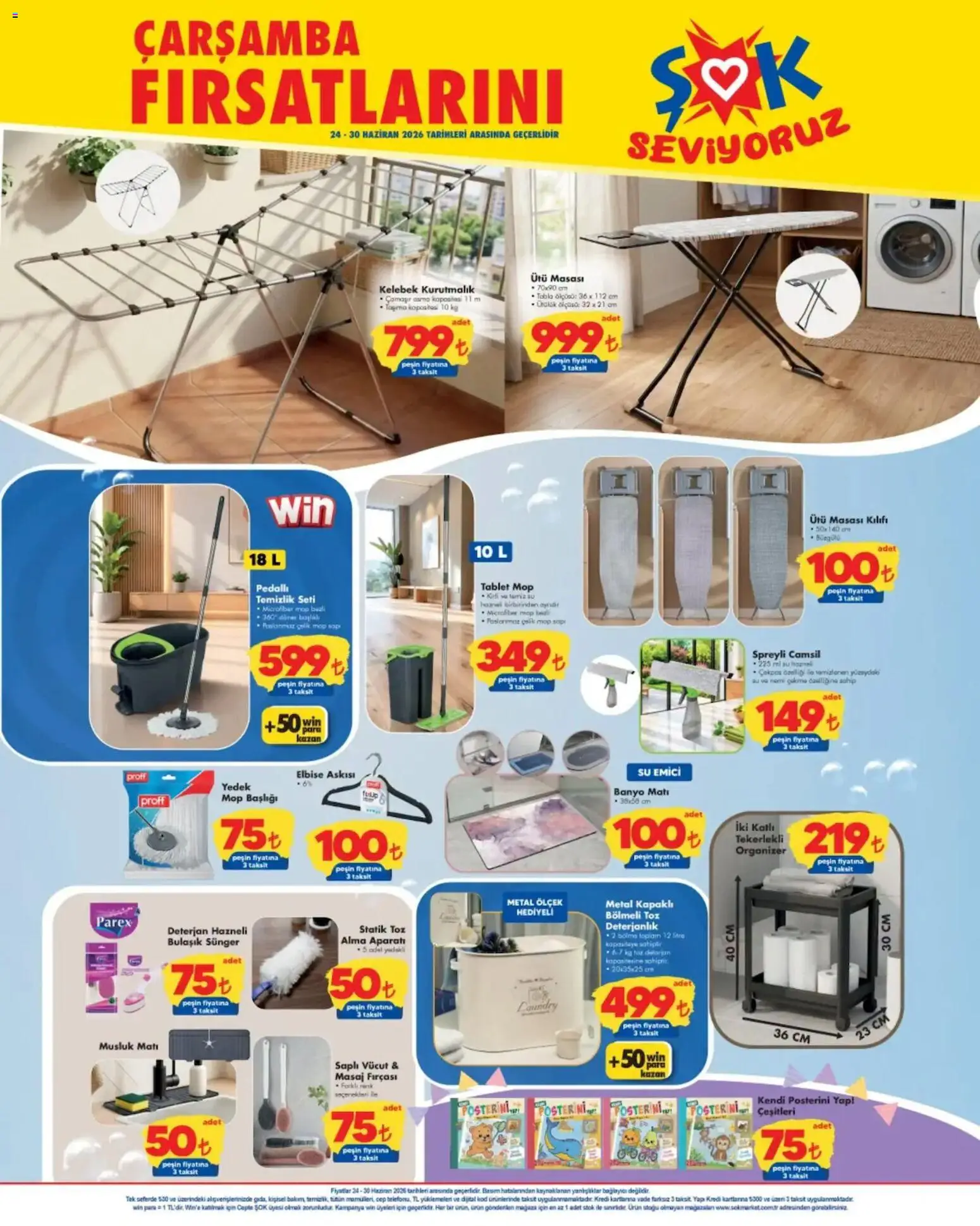 Şok Market Katalog - 24 Haziran 2026 tarihinden itibaren geçerlidir | Sayfa: 5 | Ürünler: Masaj Fırçası, Ütü masası, Su, Tablet