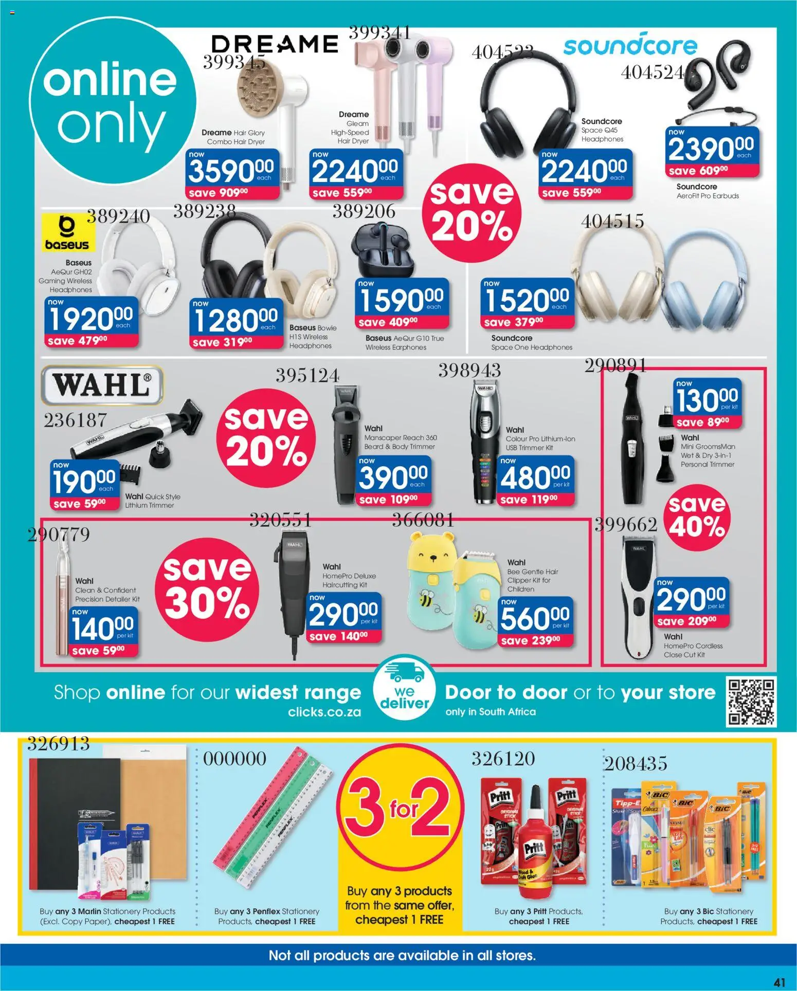 New Clicks catalogue – valid from 11.03.2026 | Page: 41 | Products: Earphones, Headphones, USB, Dryer