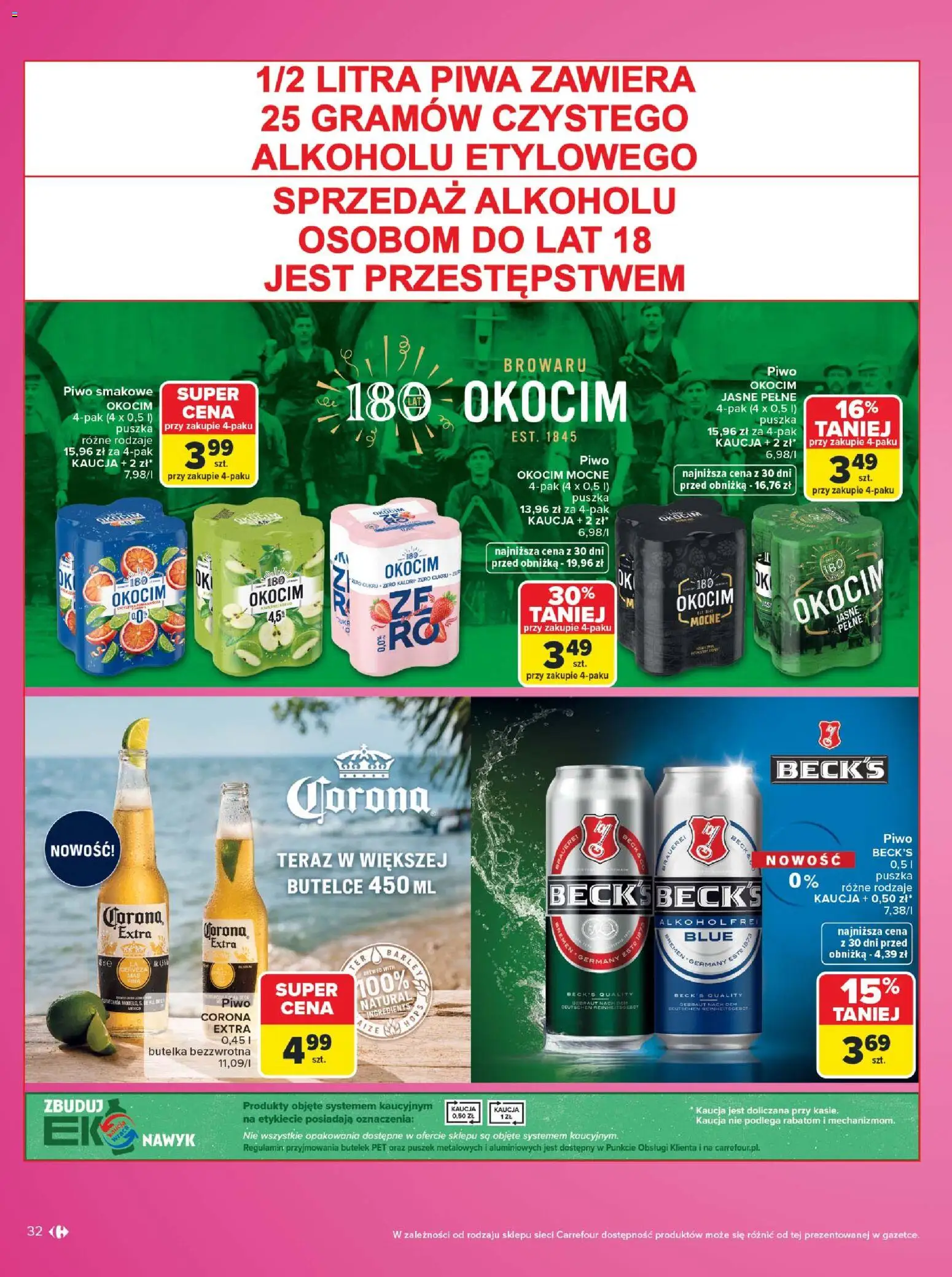 Carrefour gazetka - Same markowe okazje od 03.08.2026 | Strona: 32 | Produkty: Piwo