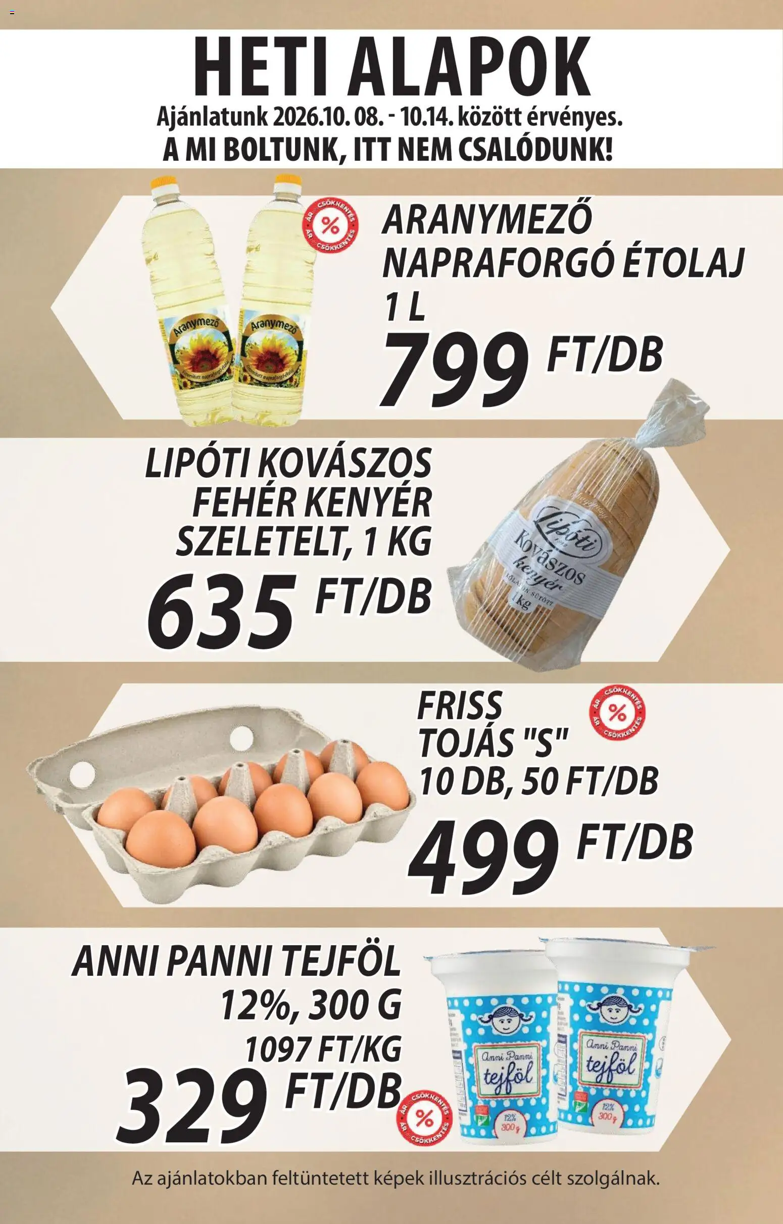 COOP Szolnok akciós ujság - amely érvényes a következő dátumtól: 2026.10.08. | Oldal: 5 | Termékek: Napraforgó, Étolaj, Kenyér, Tejföl