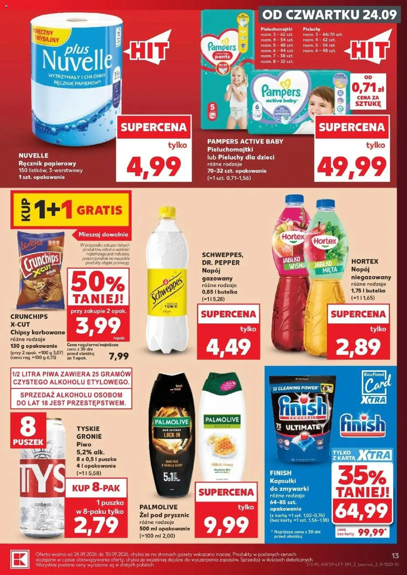 Kaufland gazetka od 24.09.2026 | Strona: 13 | Produkty: Chipsy, Kapsułki, Gazety, Kapsułki do zmywarki
