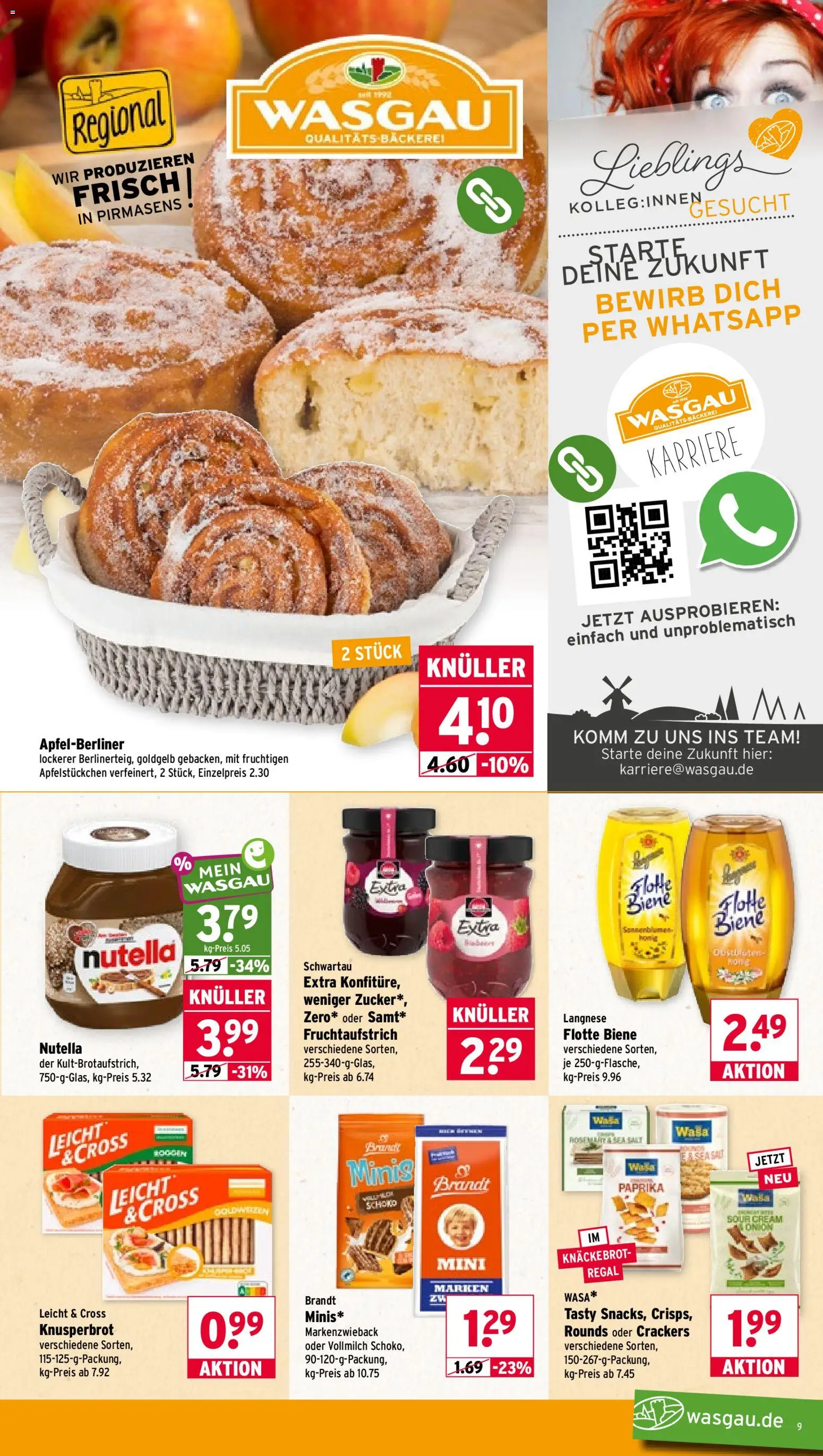 Wasgau Prospekt – gültig ab 19.10.2026 | Seite: 9 | Produkte: Langnese, Bäckerei, Regal, Paprika