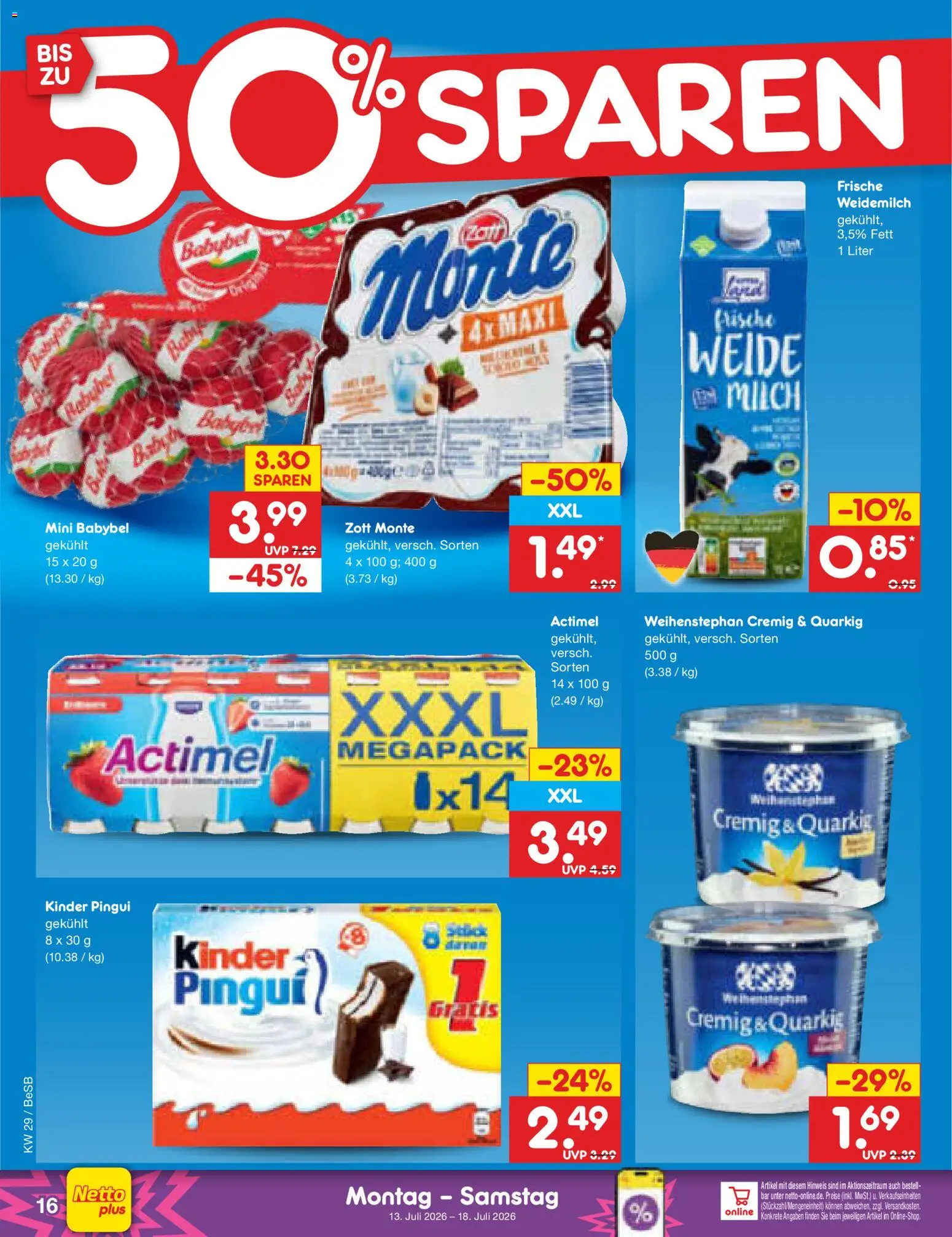 Netto Marken-Discount Prospekt – gültig ab 13.07.2026 | Seite: 20 | Produkte: Actimel, Milch, Babybel