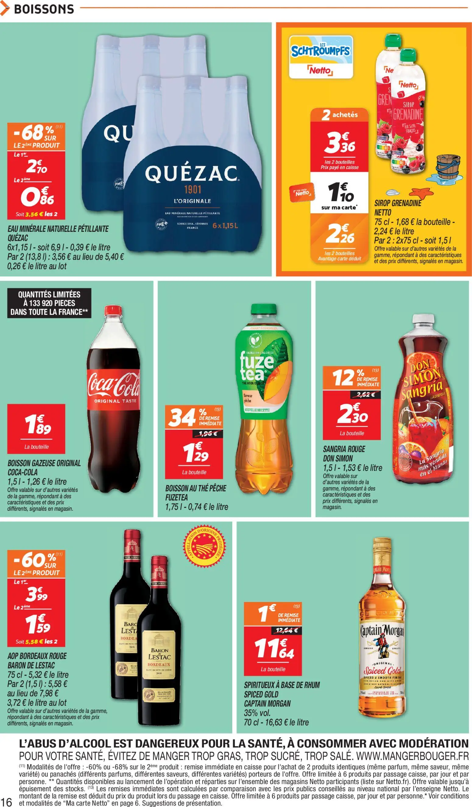 {H1} | Page: 16 | Produits: Pêche, Base, Sangria, Thé