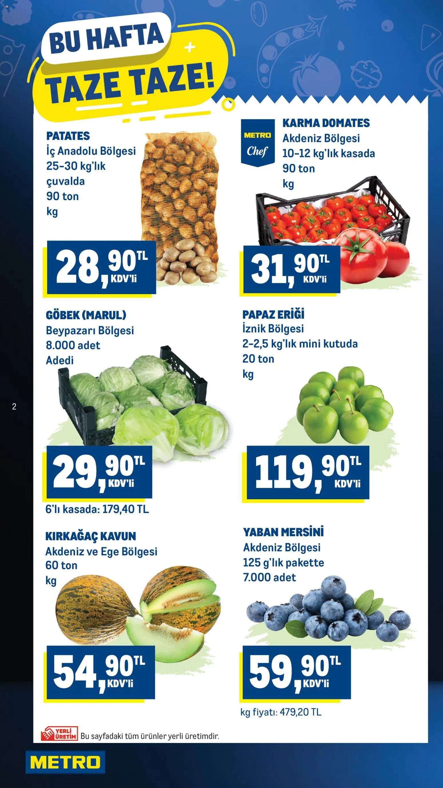 Metro Katalog - 10.06.2026 tarihinden itibaren geçerlidir | Sayfa: 2 | Ürünler: Patates, Kavun, Marul, Yaban mersini