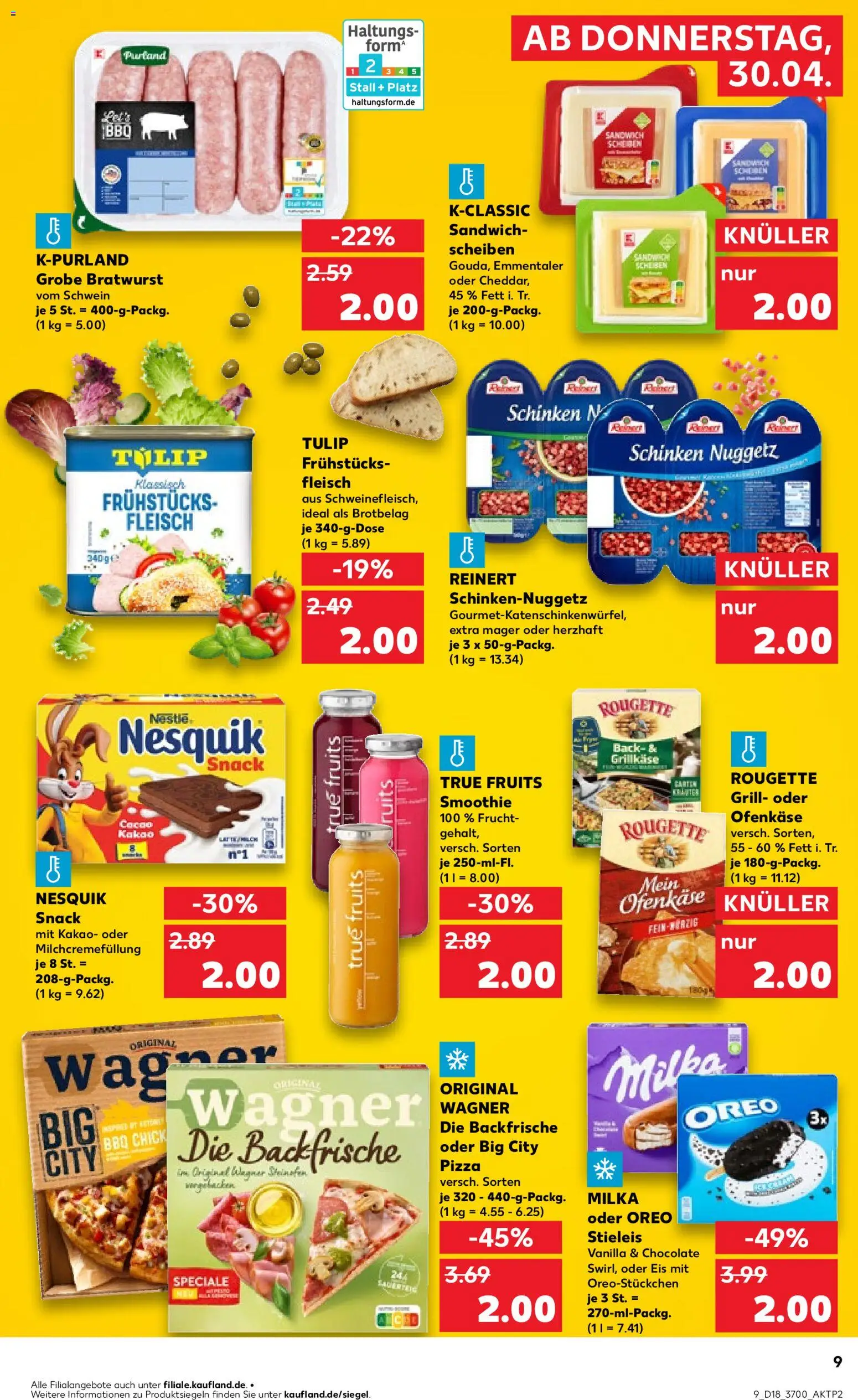 Kaufland Prospekt Rostock	 – gültig ab 30.04.2026 | Seite: 9 | Produkte: Nesquik, Schinken, Fleisch, Eis