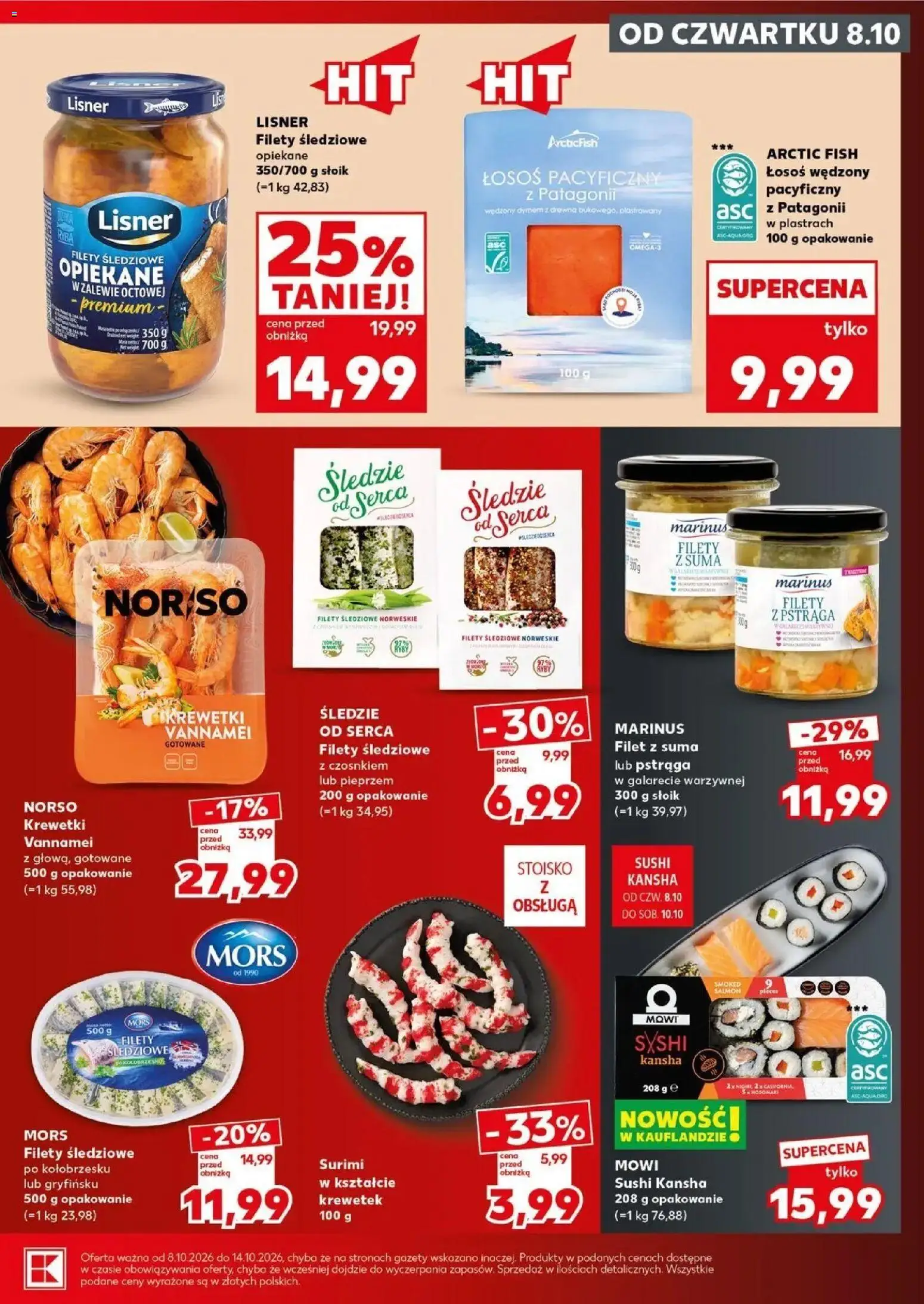 Kaufland gazetka - Mocny start od 12.10.2026 - od jutra PDF | Strona: 19 | Produkty: Śledzie, Łosoś wędzony, Łosoś, Ryby