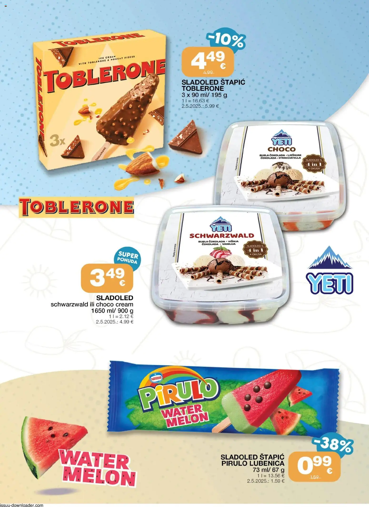 Stanić Diskont katalog | vrijedi od 11.06.2026 | Stranica: 4 | Proizvodi: Čokolada, Lješnjak, Sladoled, Lubenica