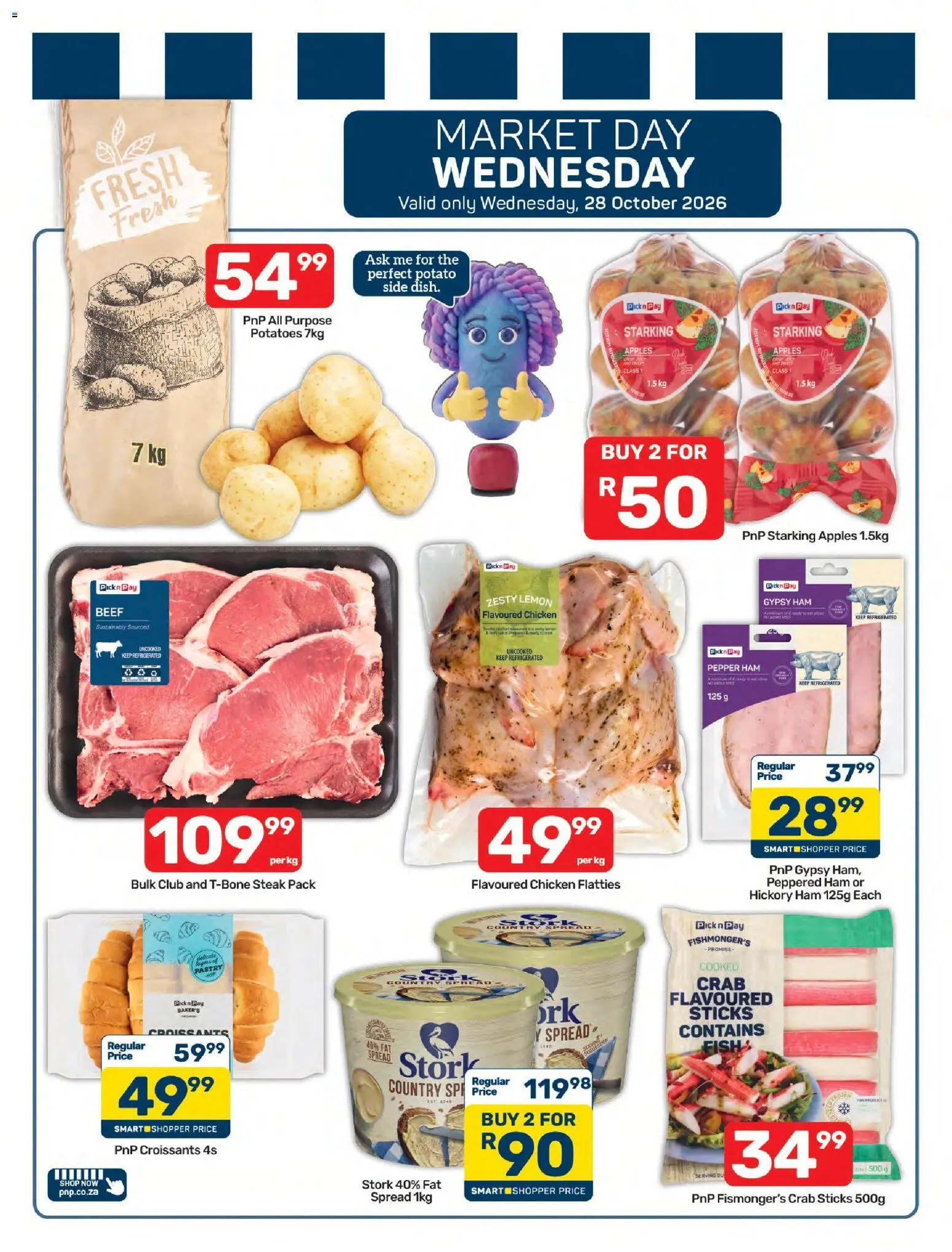 New Pick n Pay catalogue – valid from 26/10/2026 | Page: 7 | Products: Crab sticks, Spread, Potatoes, Lemon