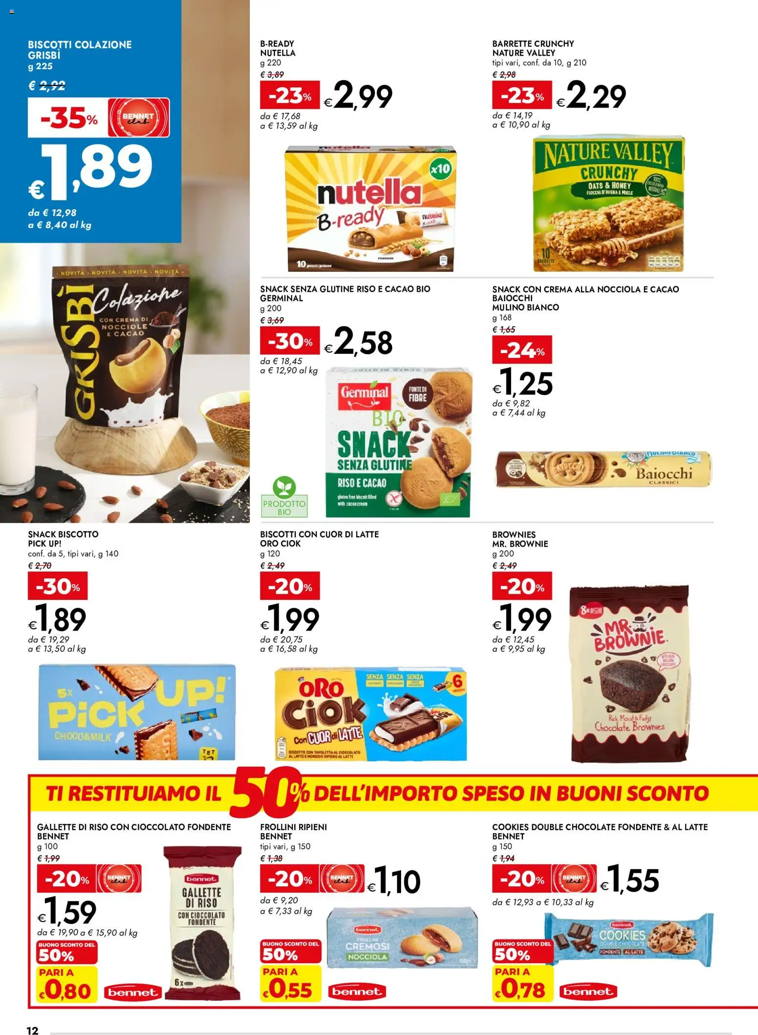 Volantino bennet del 03/09/2026 | Pagina: 12 | Prodotti: Senza glutine, Cioccolato, Biscotti, Cacao