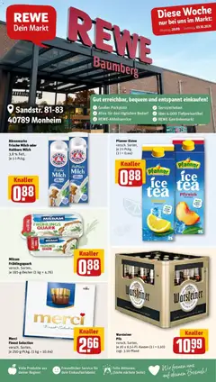 Rewe Prospekt Monheim ab 28.09.2026 gültig | Seite: 1 | Produkte: Merci, Milch, Haltbare milch, Pils